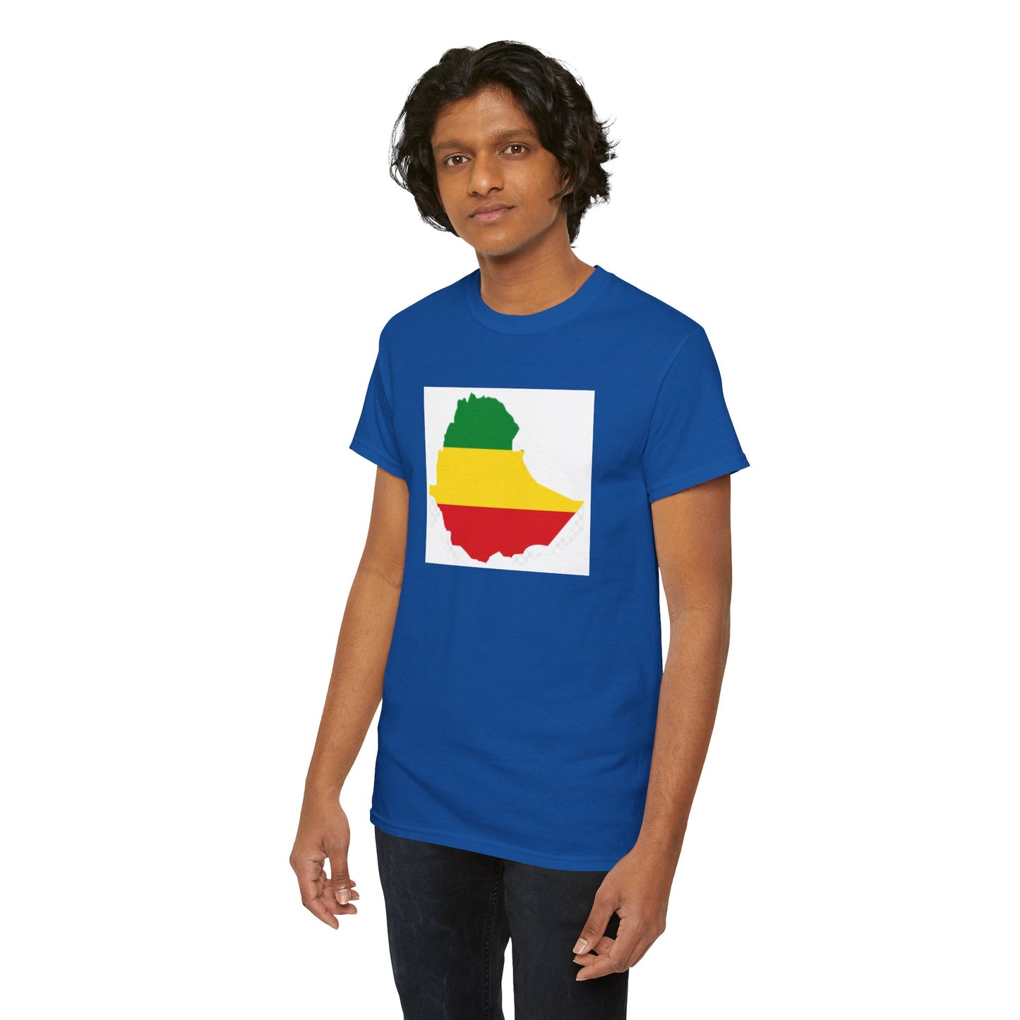 Unisex Heavy Cotton Tee -- Ethiopia flag and map