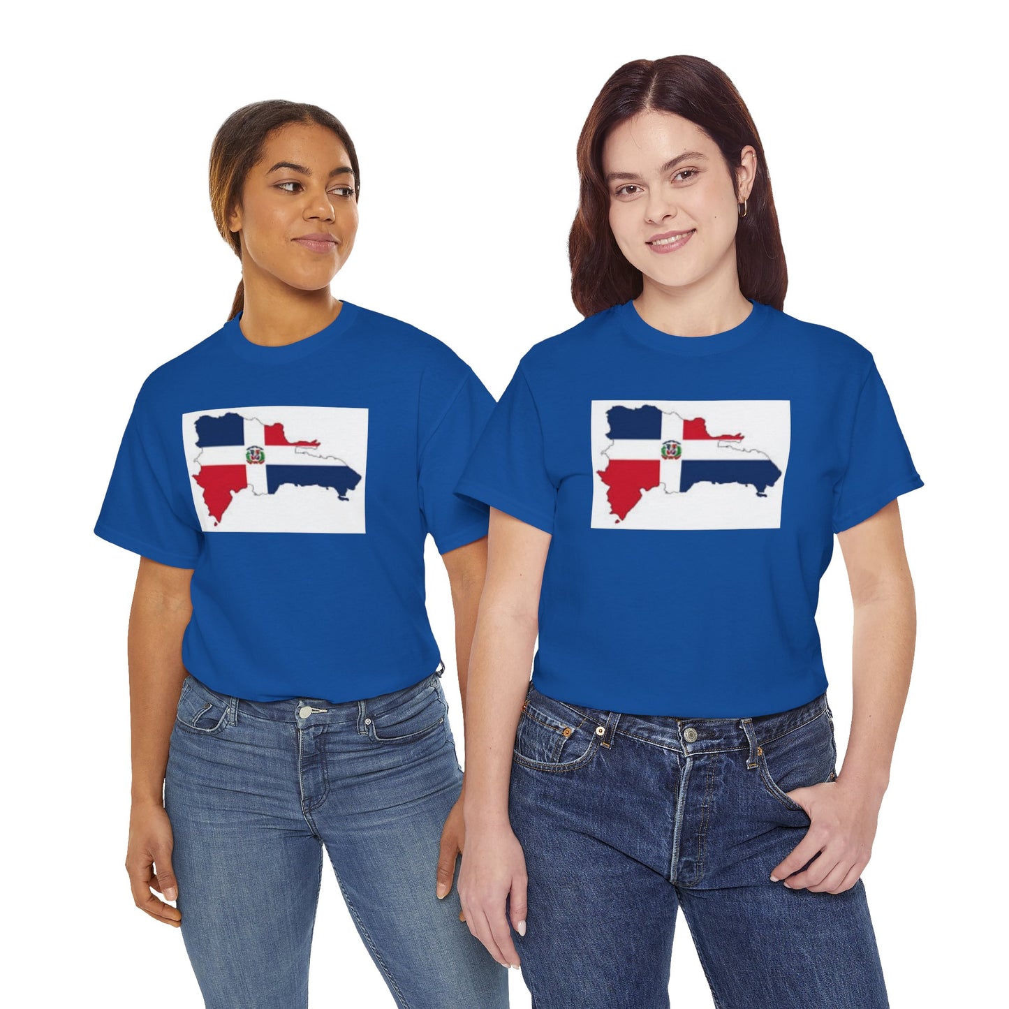 Unisex Heavy Cotton Tee -- Dominican Republic flag and map