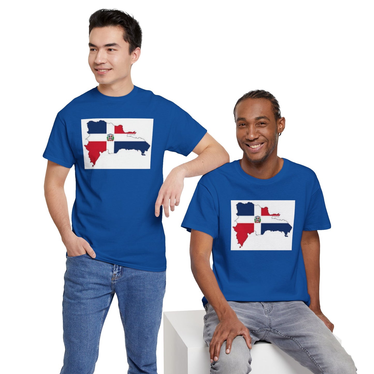 Unisex Heavy Cotton Tee -- Dominican Republic flag and map