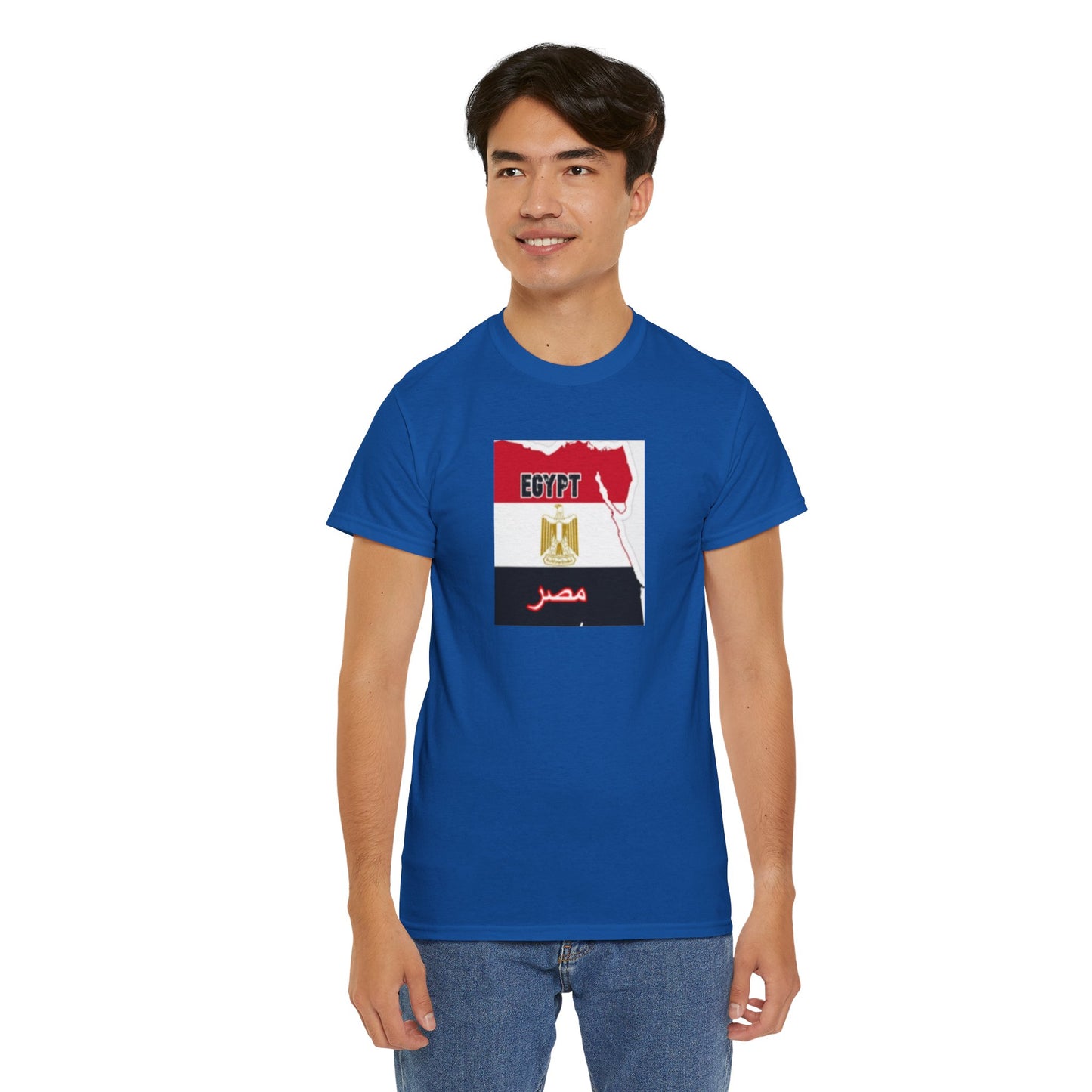 Unisex Heavy Cotton Tee -- Egypt flag and map