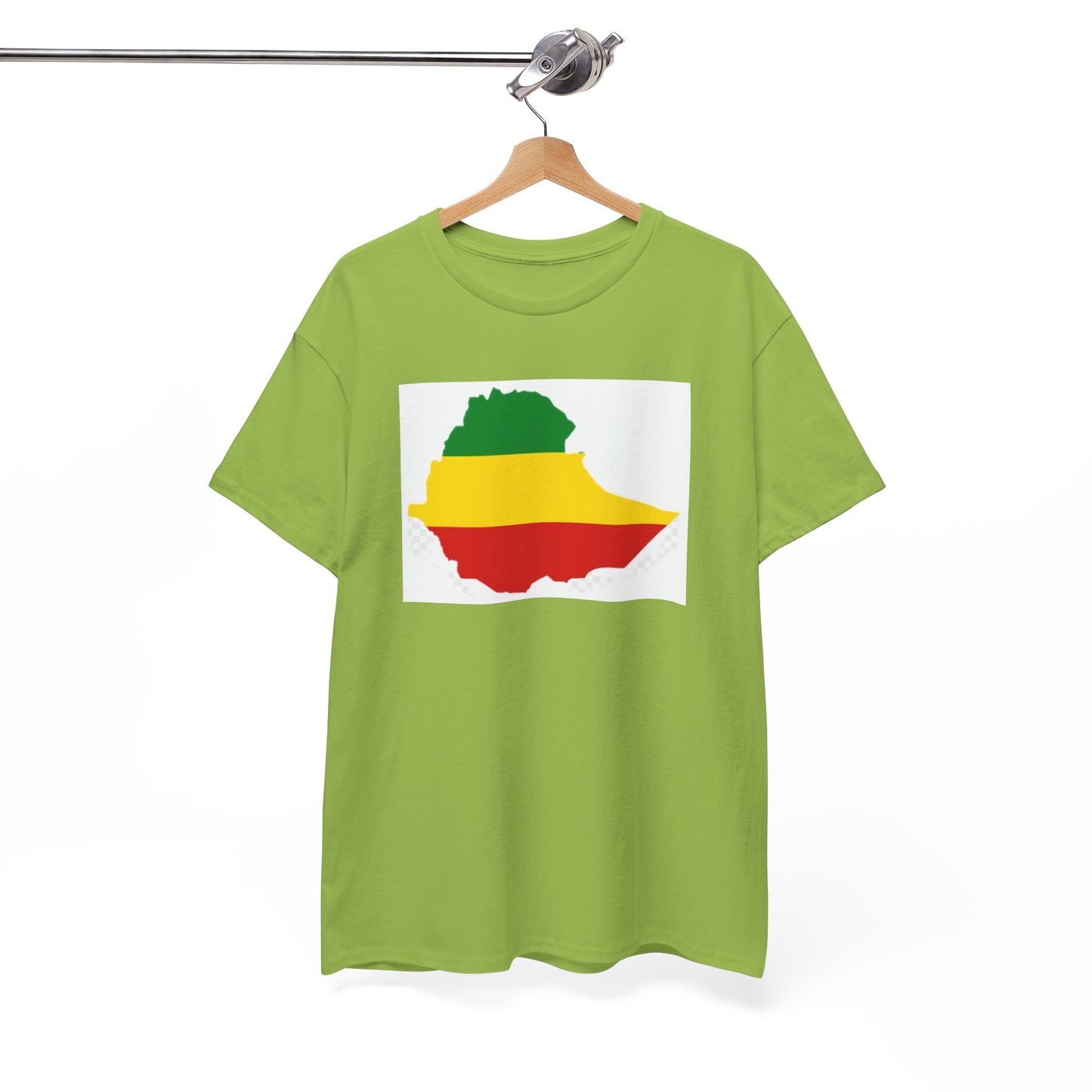 Unisex Heavy Cotton Tee -- Ethiopia flag and map