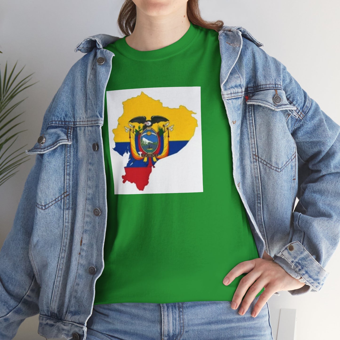 Unisex Heavy Cotton Tee -- Ecuador flag and map