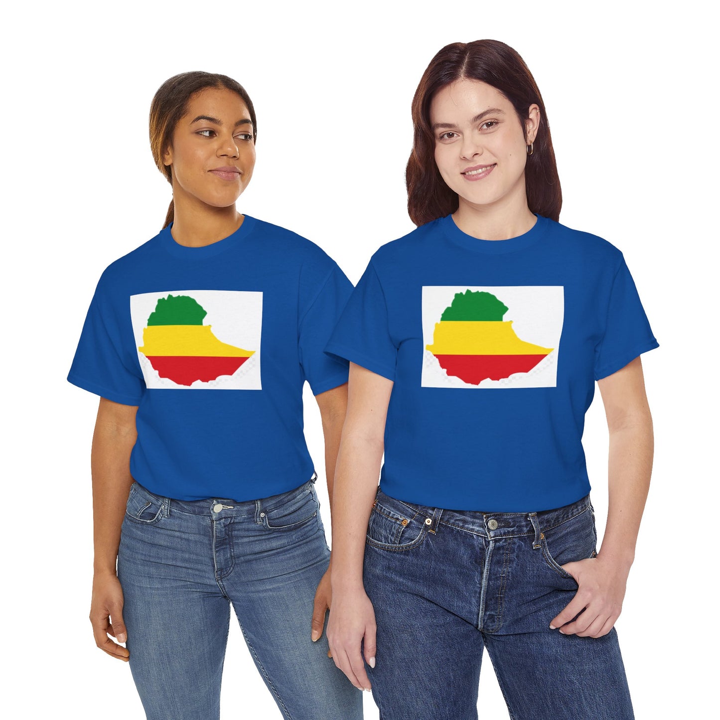 Unisex Heavy Cotton Tee -- Ethiopia flag and map