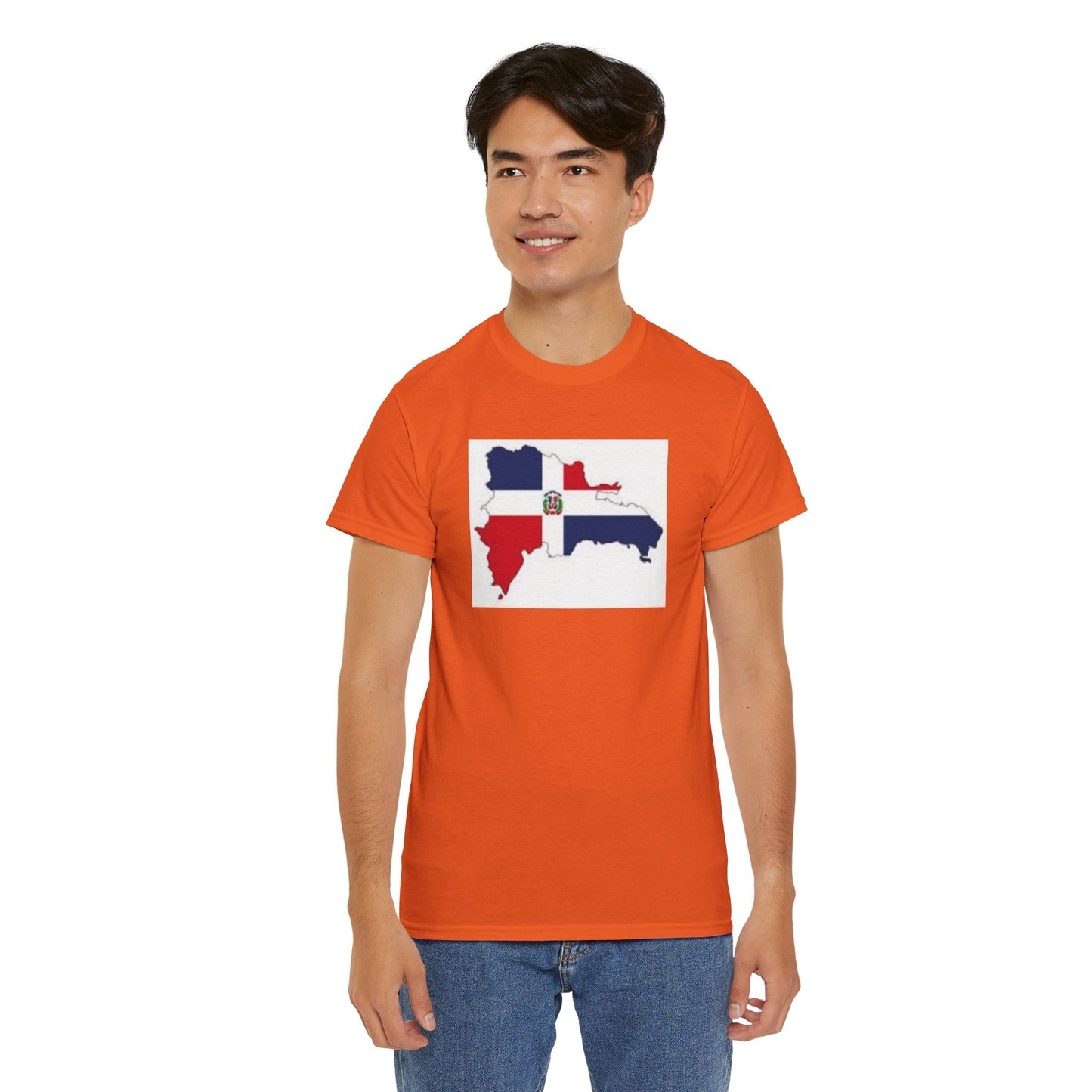 Unisex Heavy Cotton Tee -- Dominican Republic flag and map