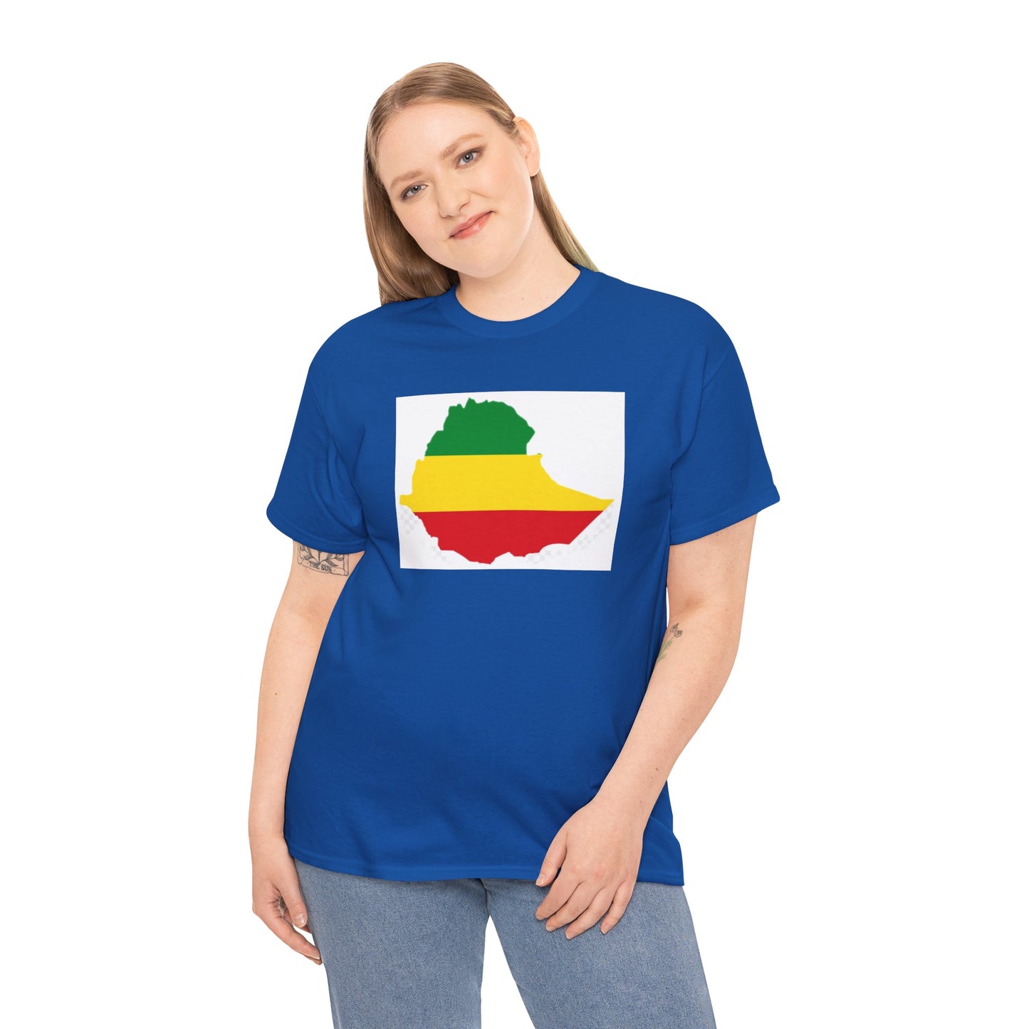 Unisex Heavy Cotton Tee -- Ethiopia flag and map