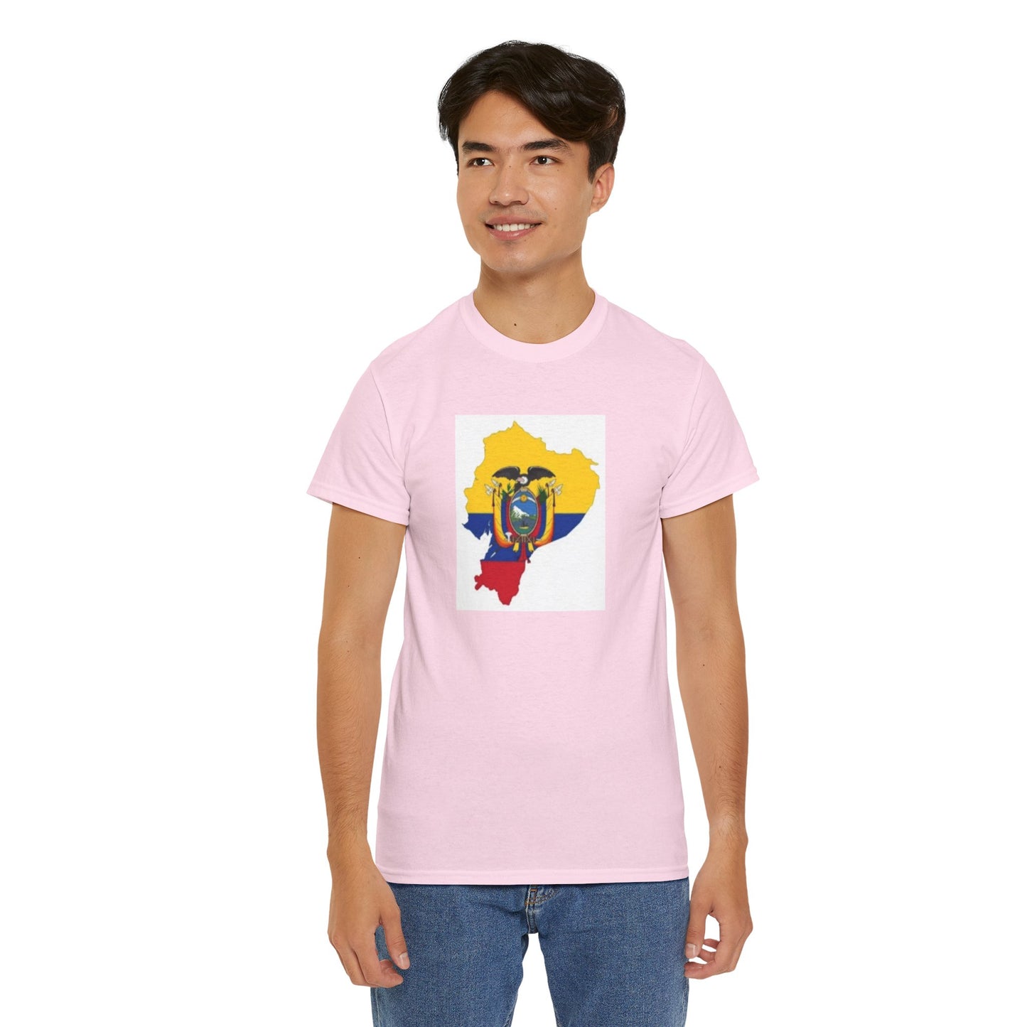 Unisex Heavy Cotton Tee -- Ecuador flag and map