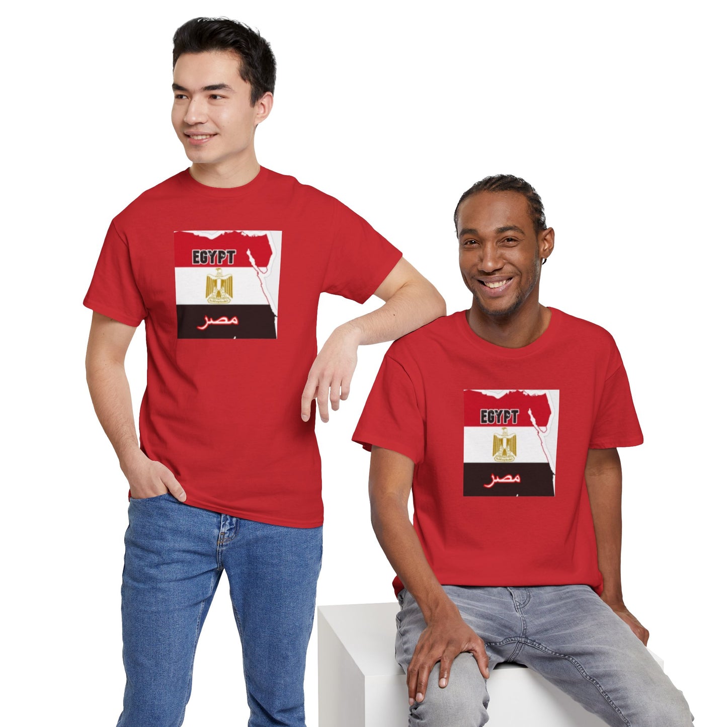 Unisex Heavy Cotton Tee -- Egypt flag and map