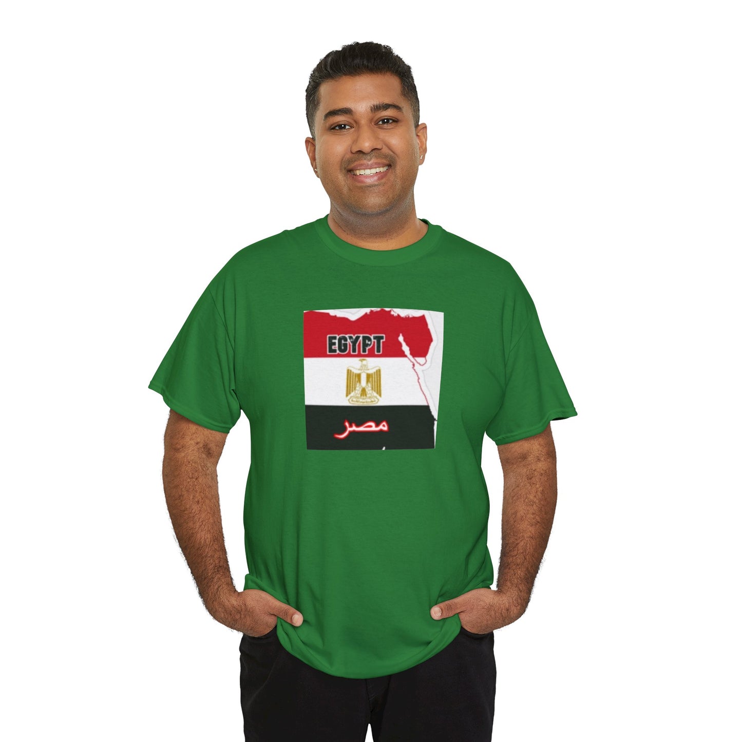 Unisex Heavy Cotton Tee -- Egypt flag and map
