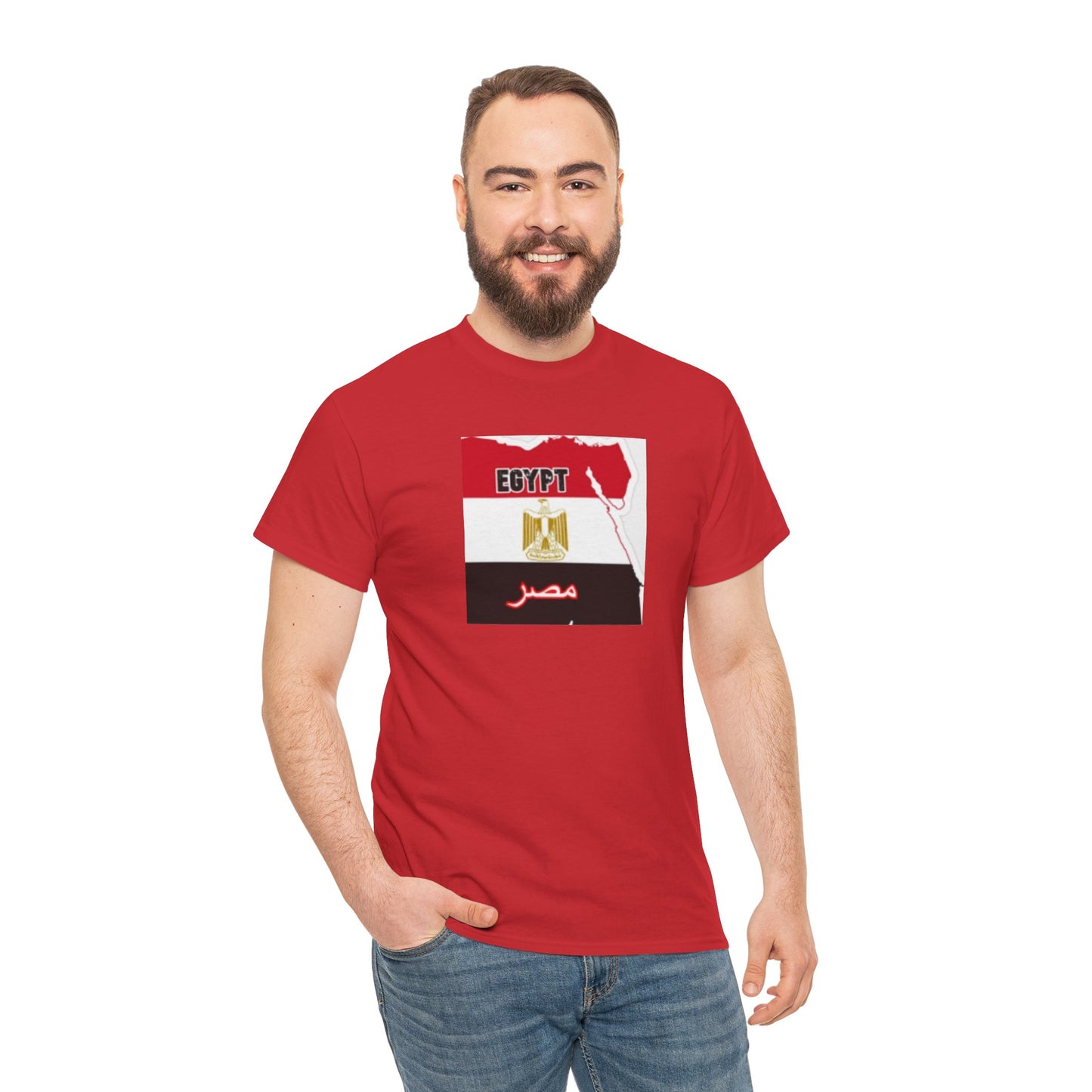 Unisex Heavy Cotton Tee -- Egypt flag and map