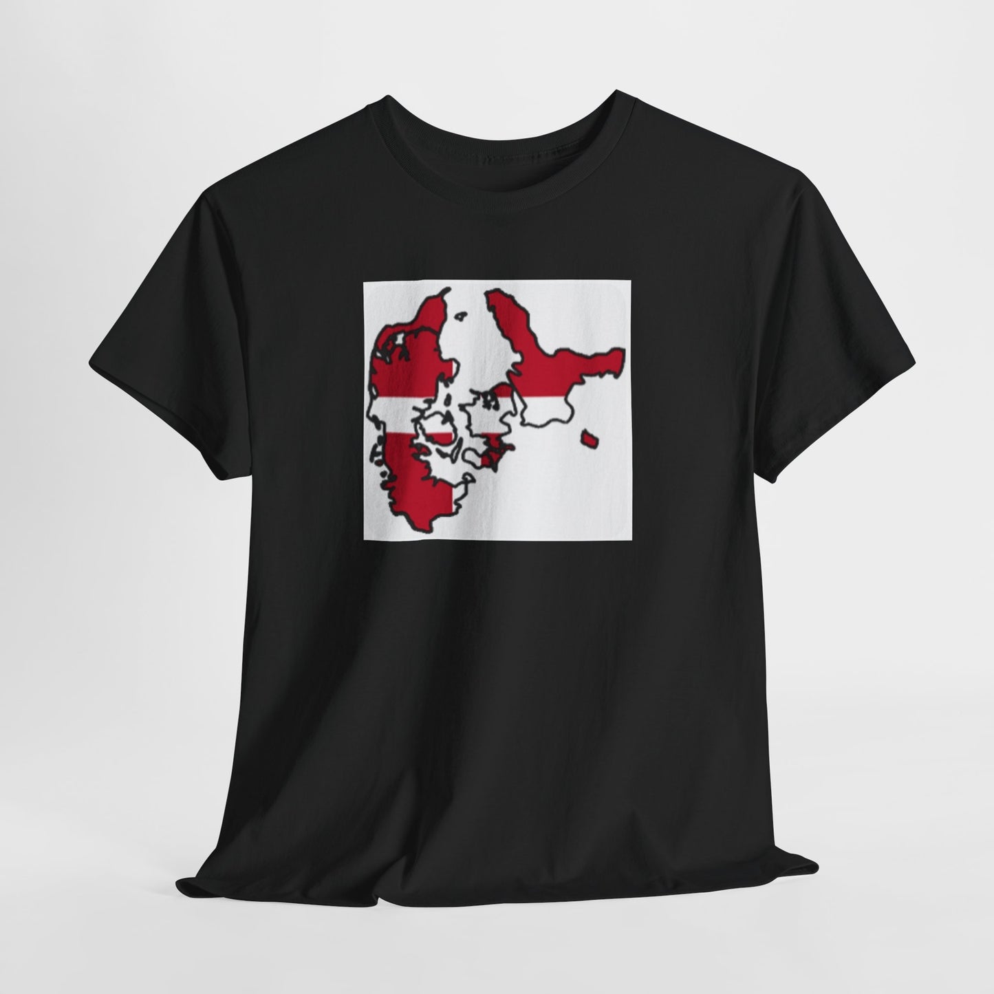 Unisex Heavy Cotton Tee -- Denmark flag and map