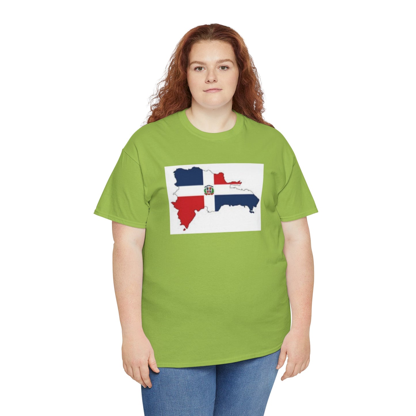 Unisex Heavy Cotton Tee -- Dominican Republic flag and map