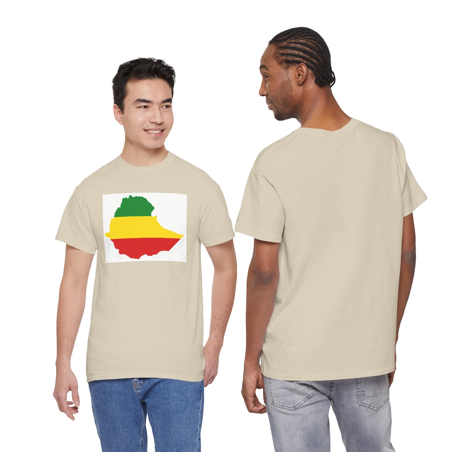 Unisex Heavy Cotton Tee -- Ethiopia flag and map