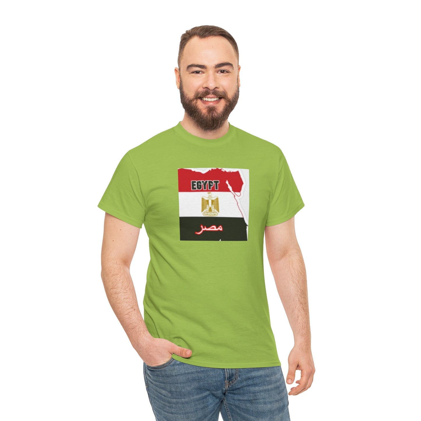 Unisex Heavy Cotton Tee -- Egypt flag and map
