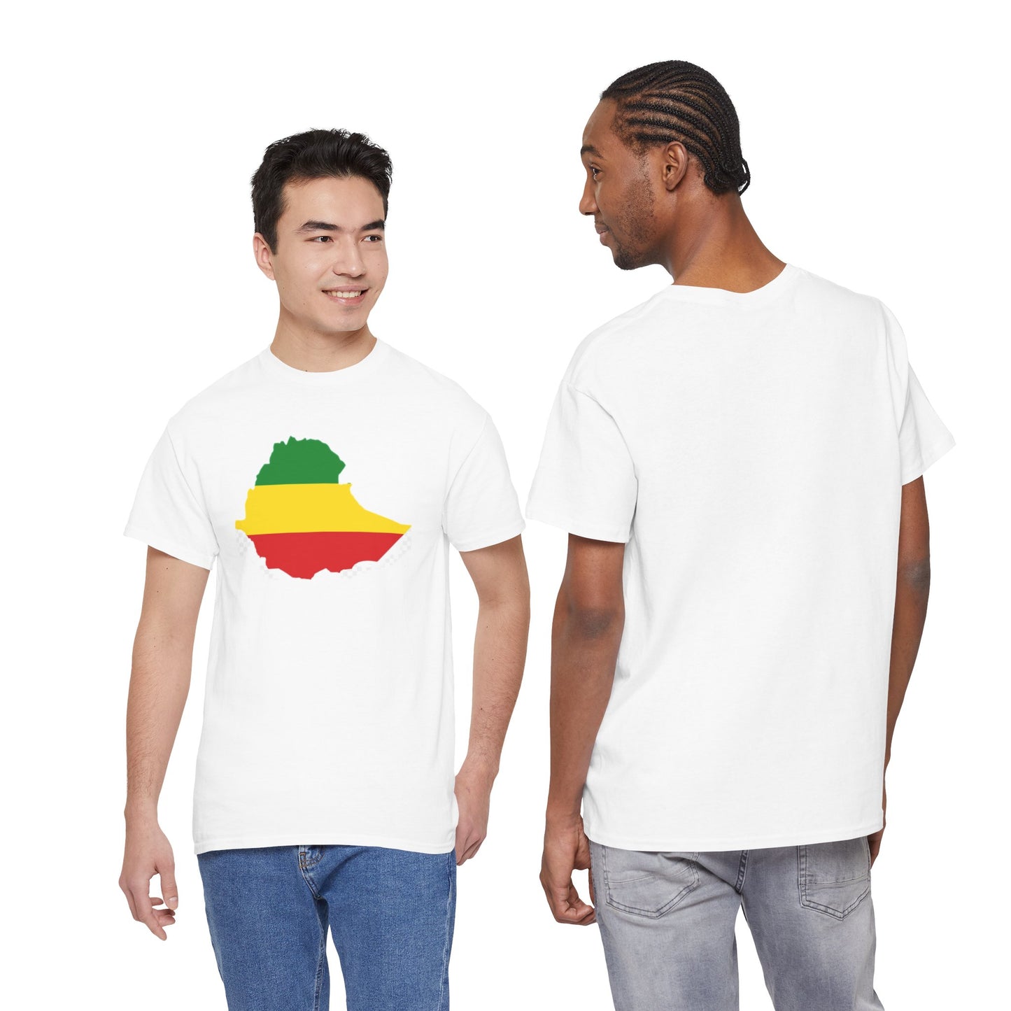 Unisex Heavy Cotton Tee -- Ethiopia flag and map