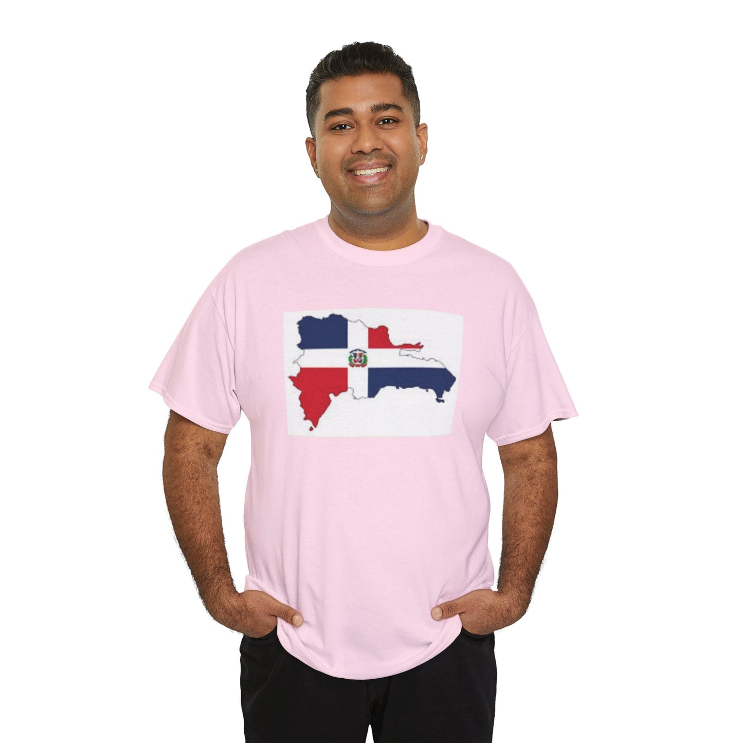 Unisex Heavy Cotton Tee -- Dominican Republic flag and map