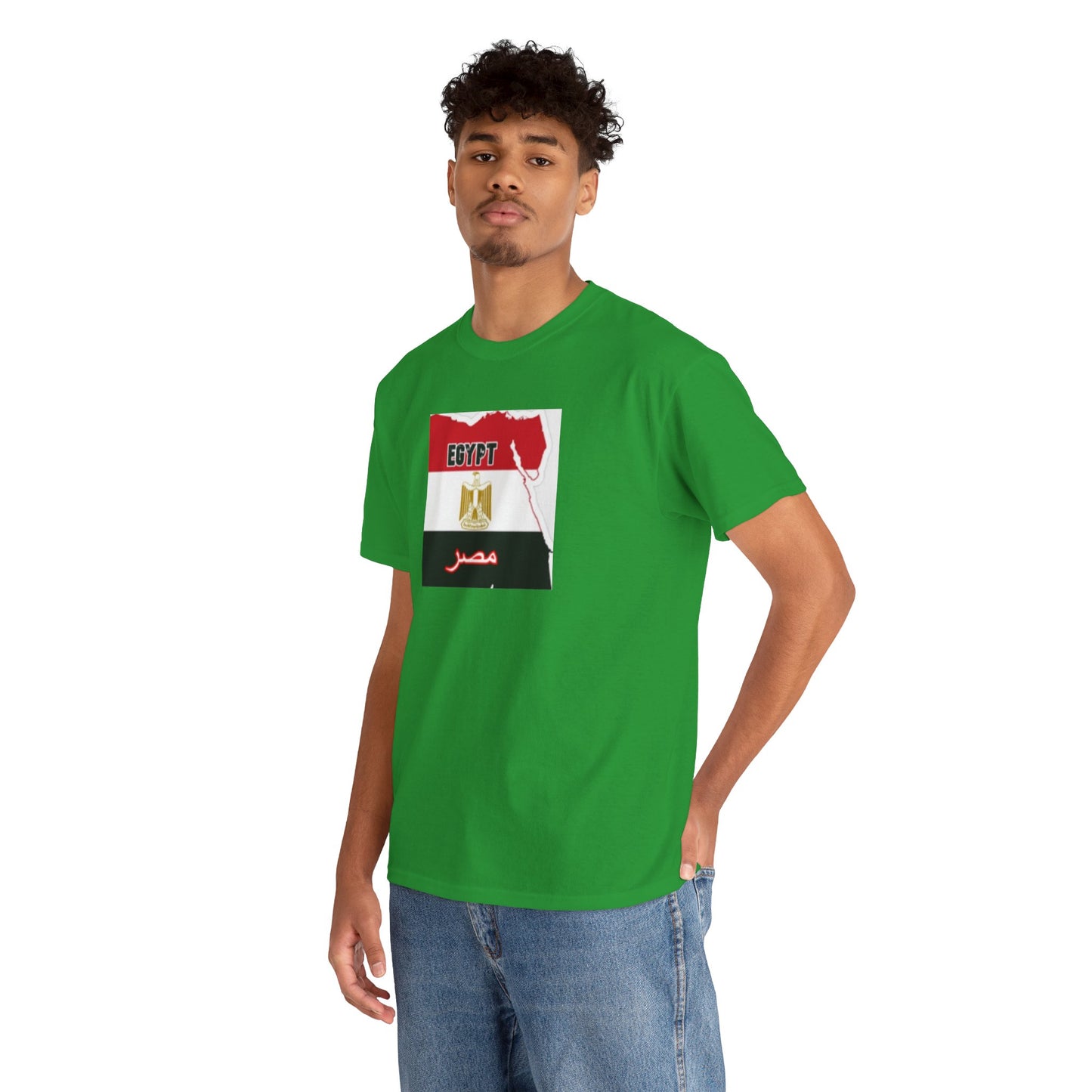 Unisex Heavy Cotton Tee -- Egypt flag and map