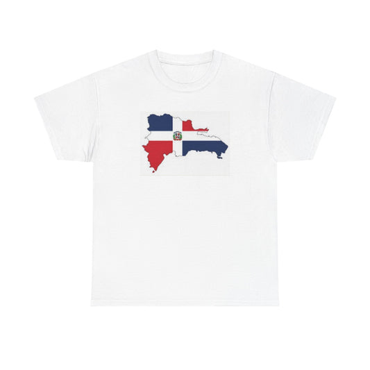 Unisex Heavy Cotton Tee -- Dominican Republic flag and map