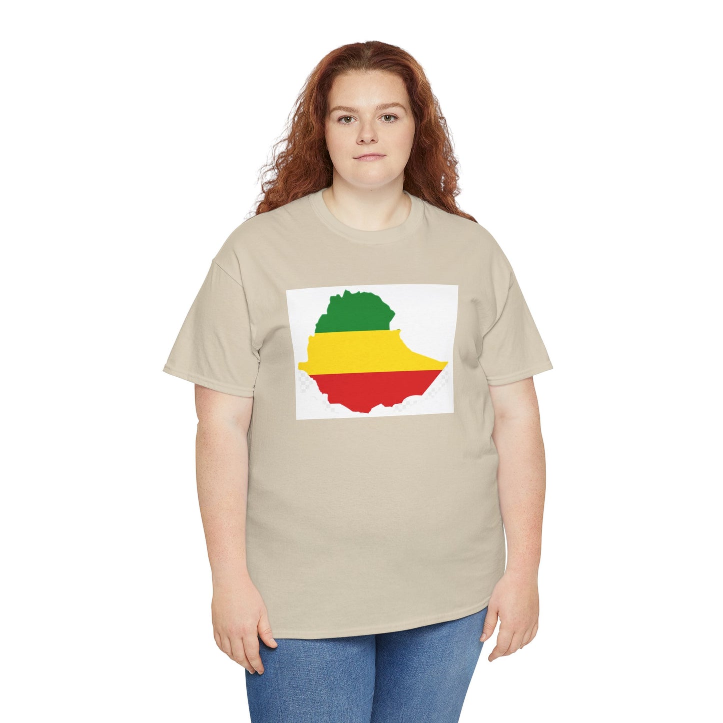Unisex Heavy Cotton Tee -- Ethiopia flag and map