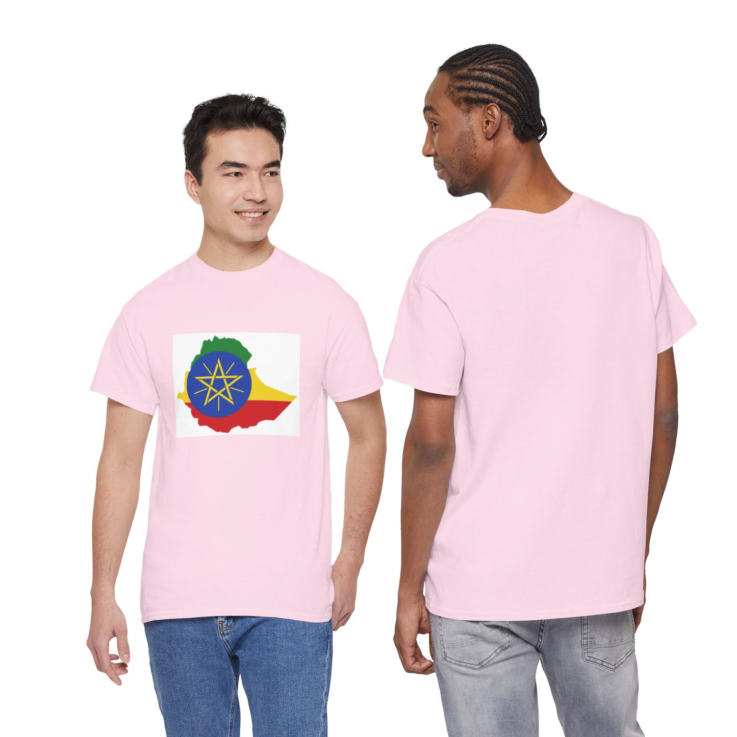 Unisex Heavy Cotton Tee -- Ethiopa federal flag and map