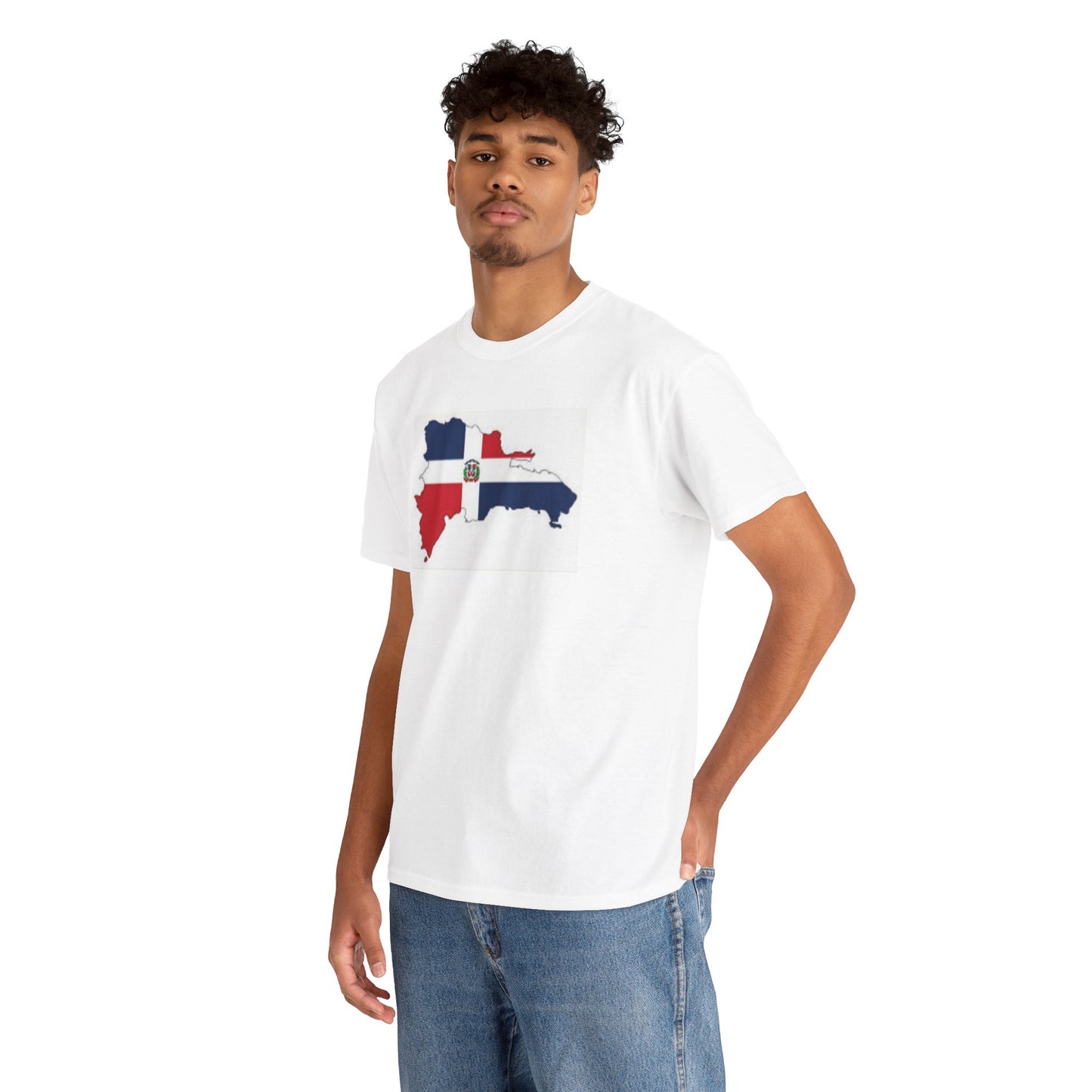Unisex Heavy Cotton Tee -- Dominican Republic flag and map