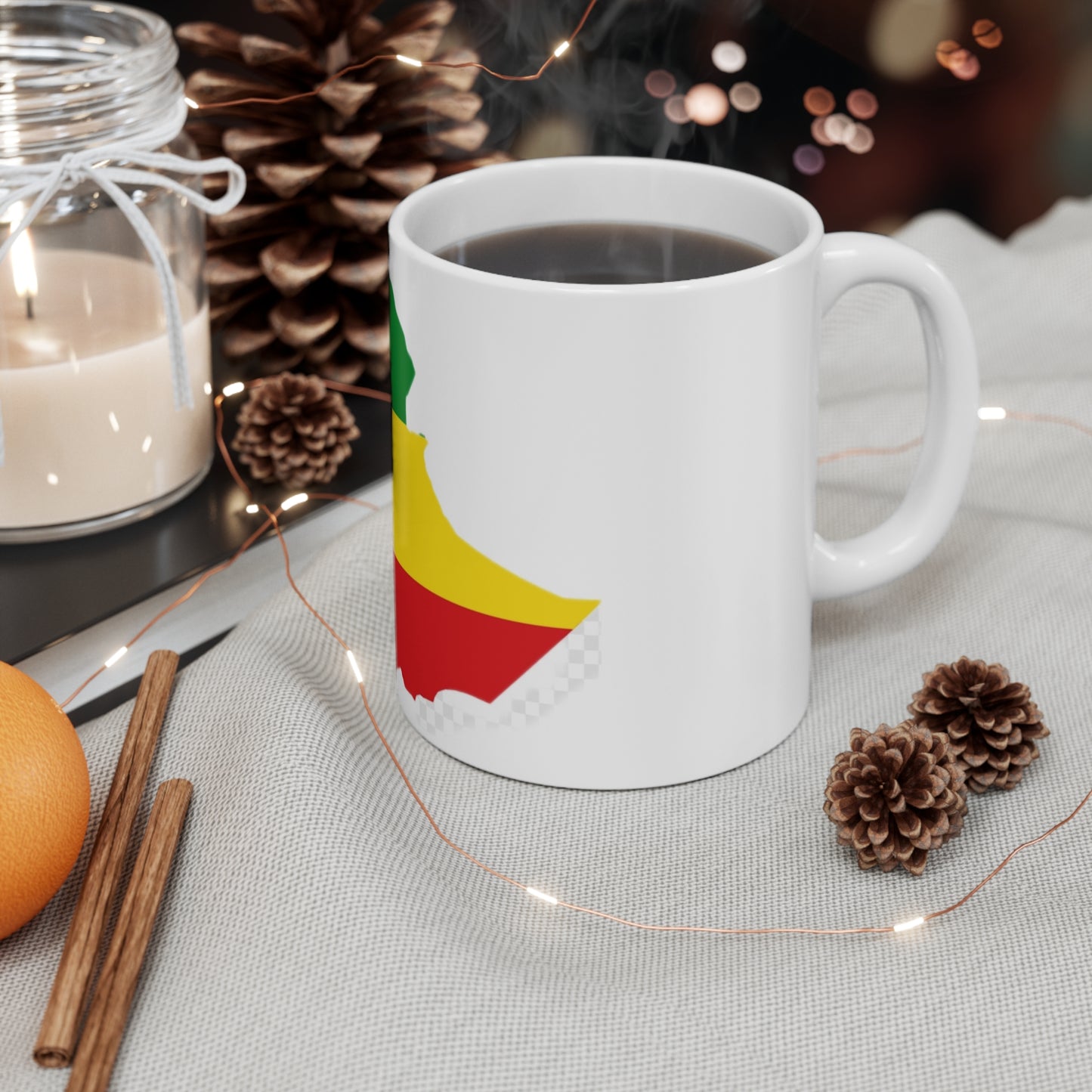 Mug 11oz -- Ethiopia flag and map
