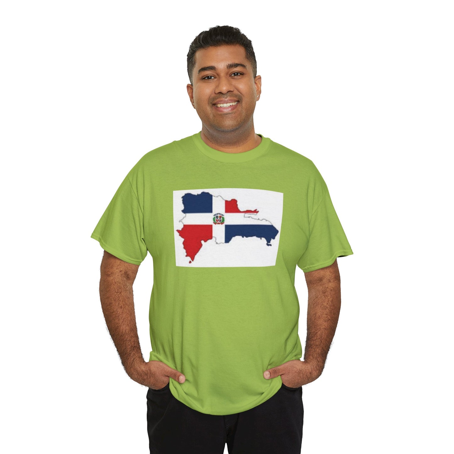 Unisex Heavy Cotton Tee -- Dominican Republic flag and map