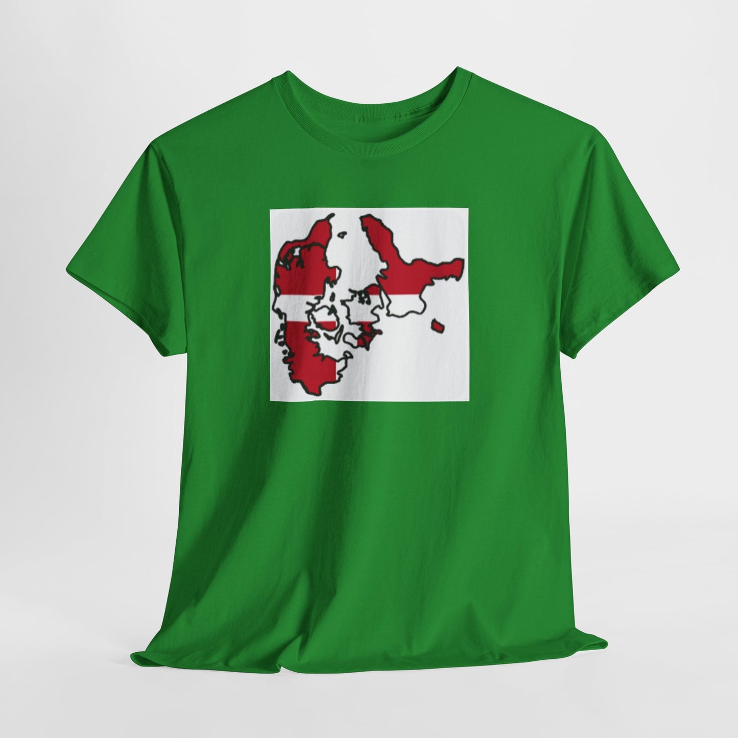 Unisex Heavy Cotton Tee -- Denmark flag and map