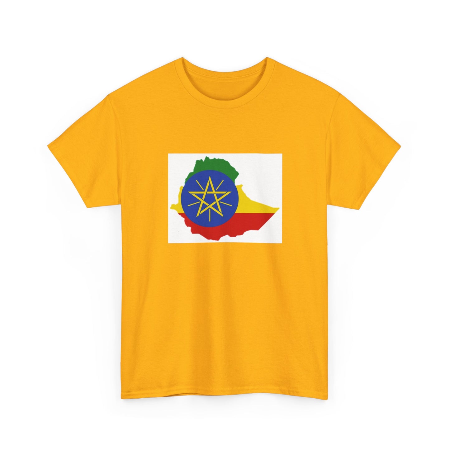 Unisex Heavy Cotton Tee -- Ethiopa federal flag and map
