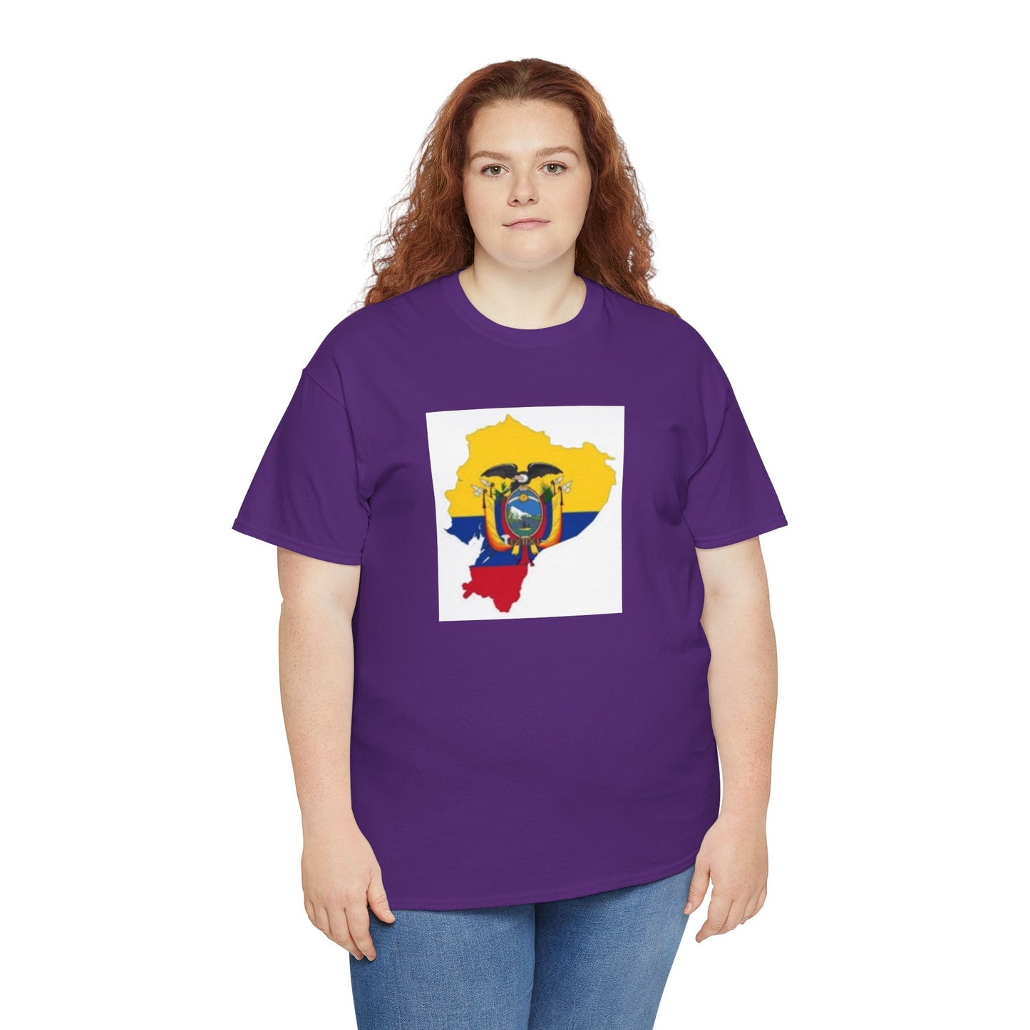 Unisex Heavy Cotton Tee -- Ecuador flag and map