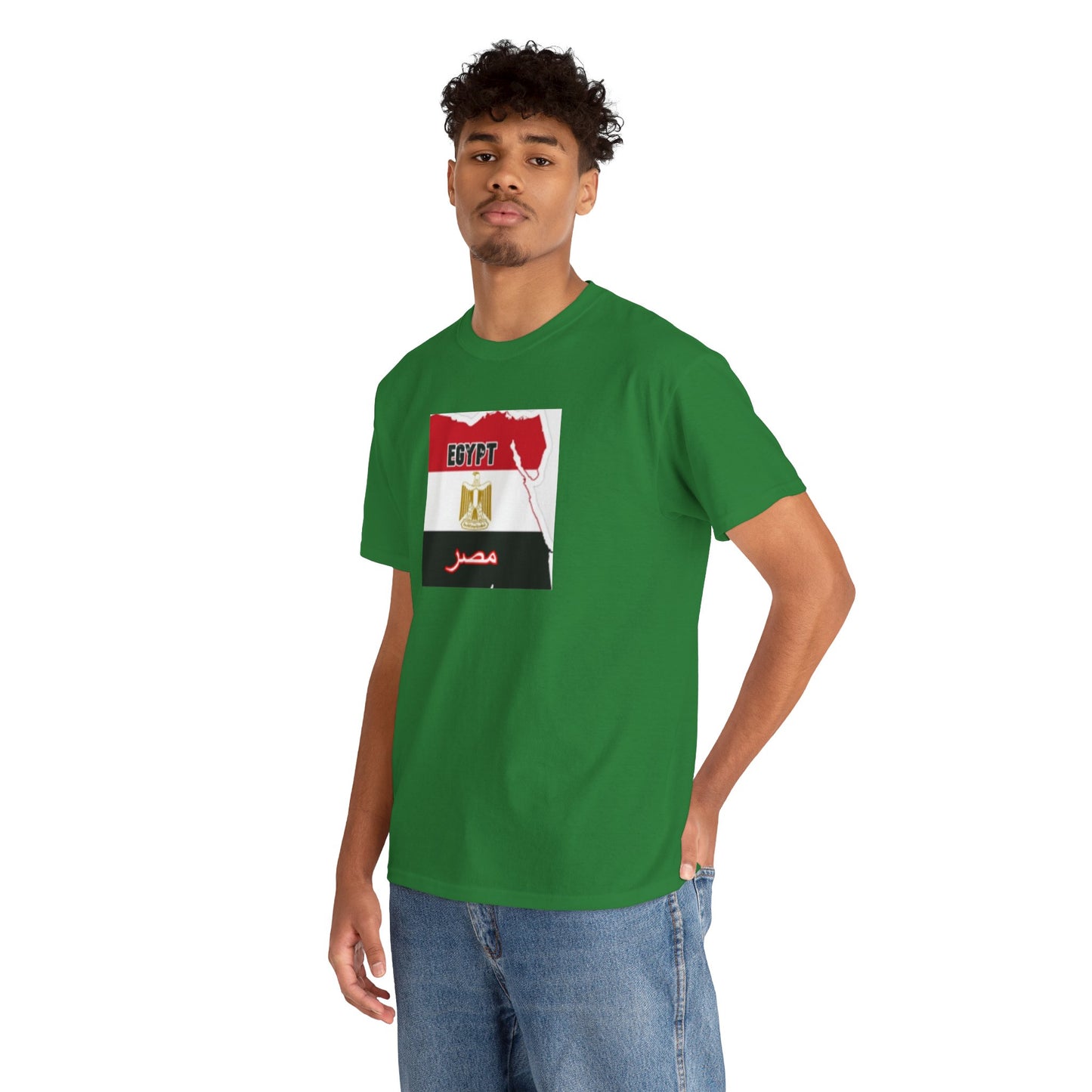 Unisex Heavy Cotton Tee -- Egypt flag and map