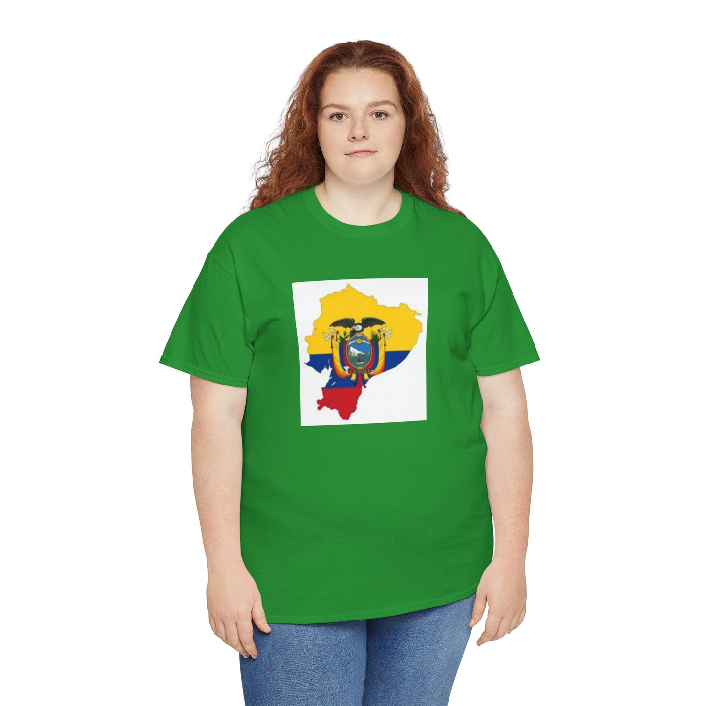 Unisex Heavy Cotton Tee -- Ecuador flag and map