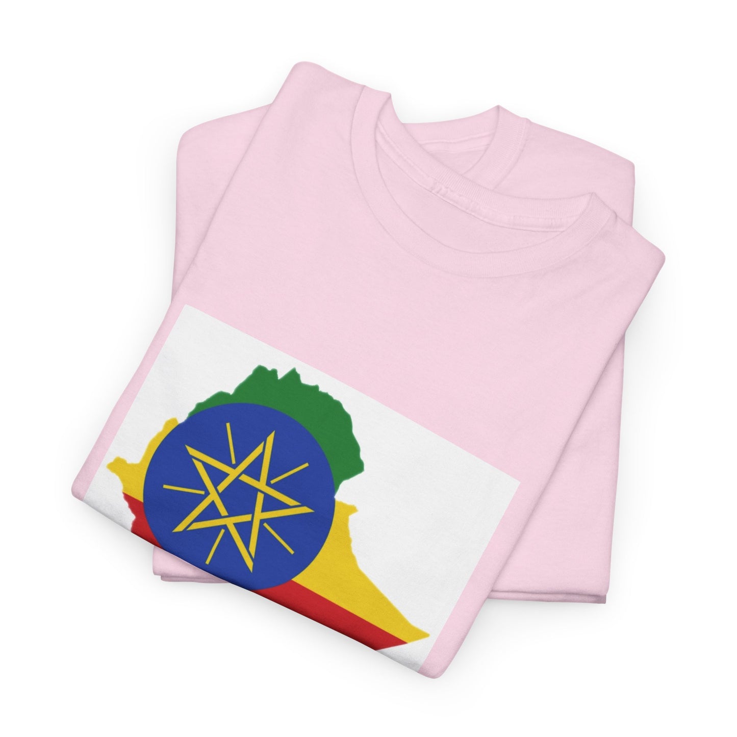 Unisex Heavy Cotton Tee -- Ethiopa federal flag and map