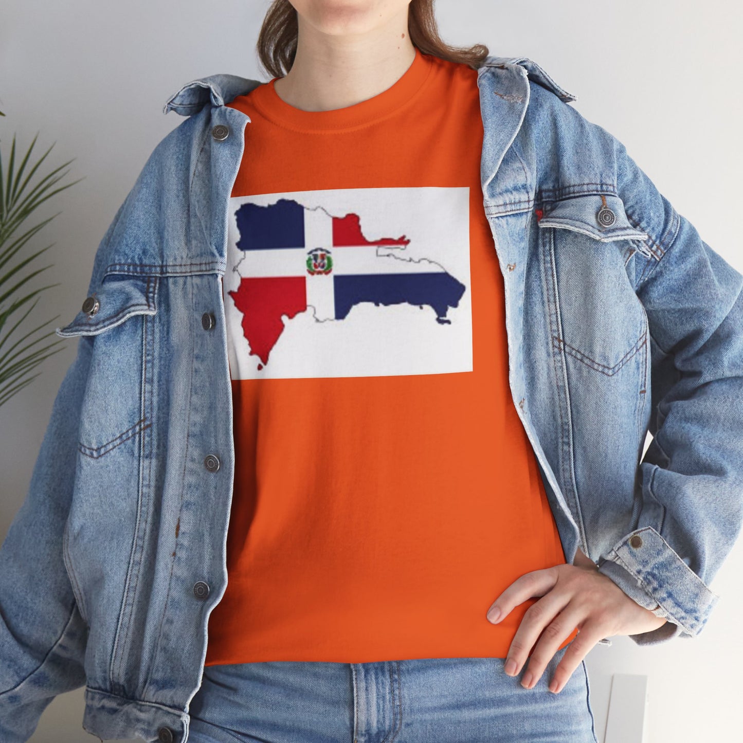 Unisex Heavy Cotton Tee -- Dominican Republic flag and map