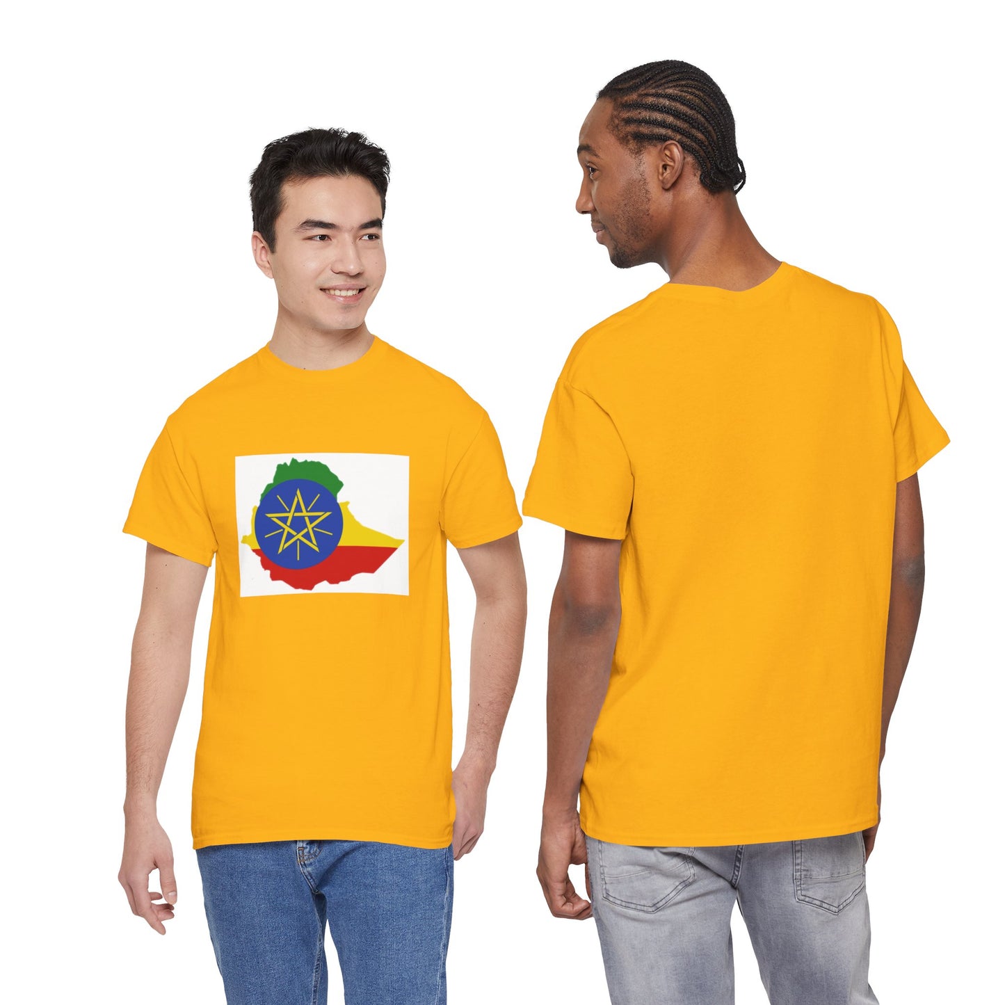Unisex Heavy Cotton Tee -- Ethiopa federal flag and map