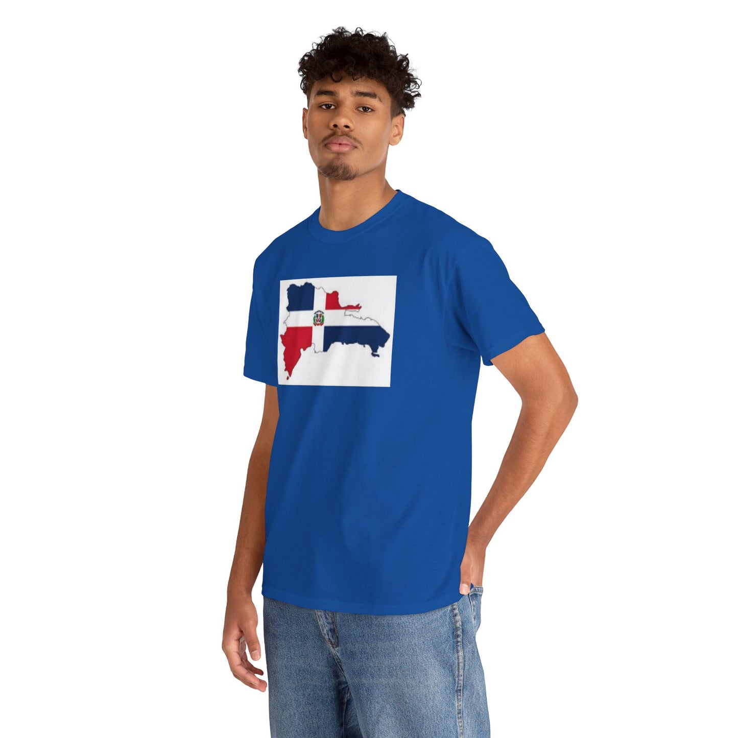 Unisex Heavy Cotton Tee -- Dominican Republic flag and map