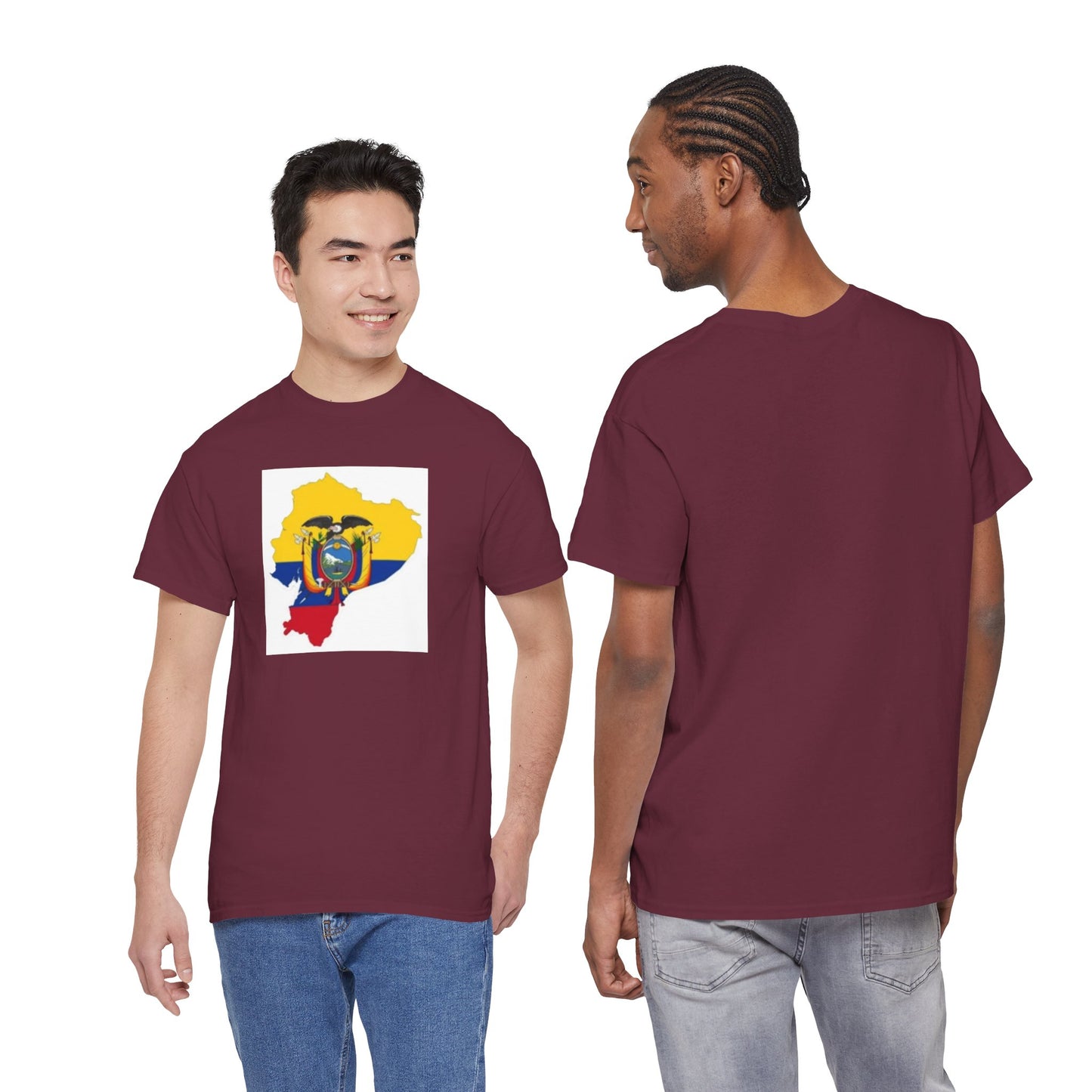 Unisex Heavy Cotton Tee -- Ecuador flag and map