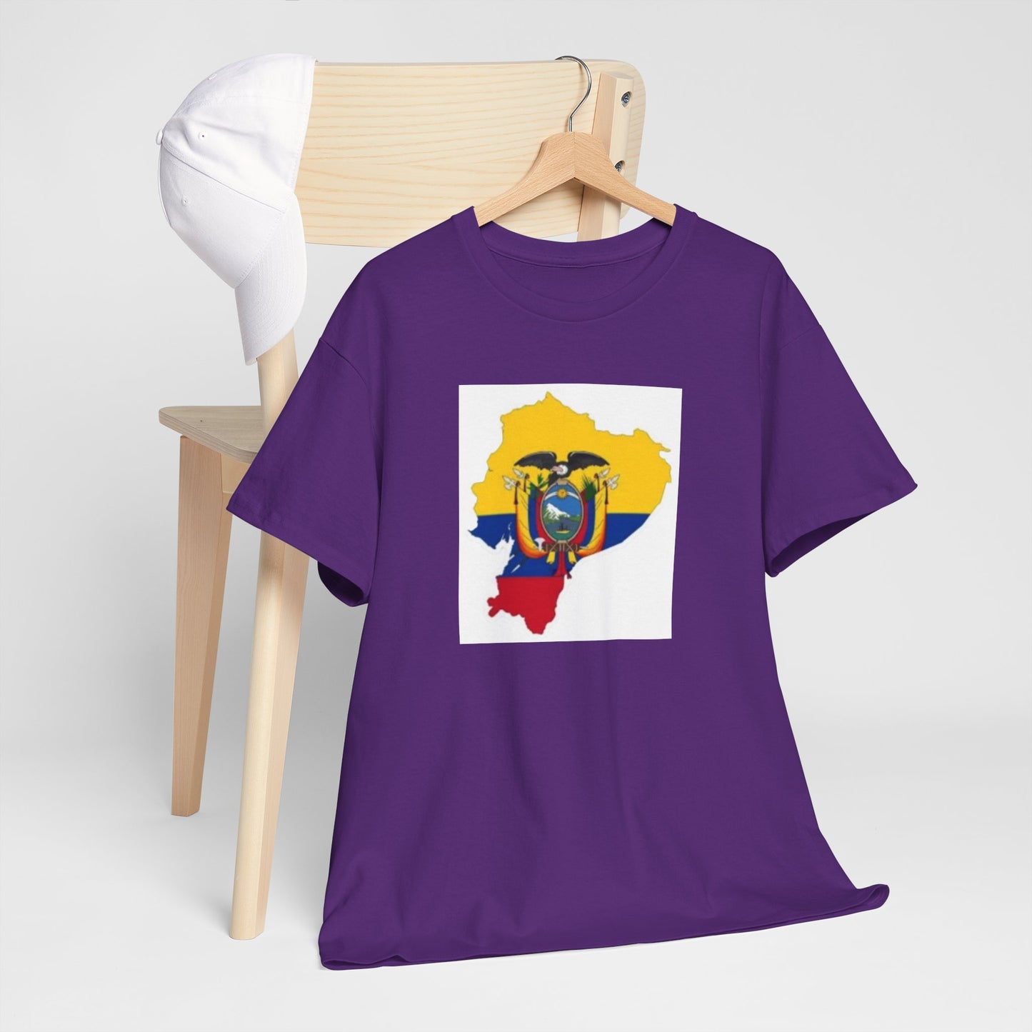 Unisex Heavy Cotton Tee -- Ecuador flag and map