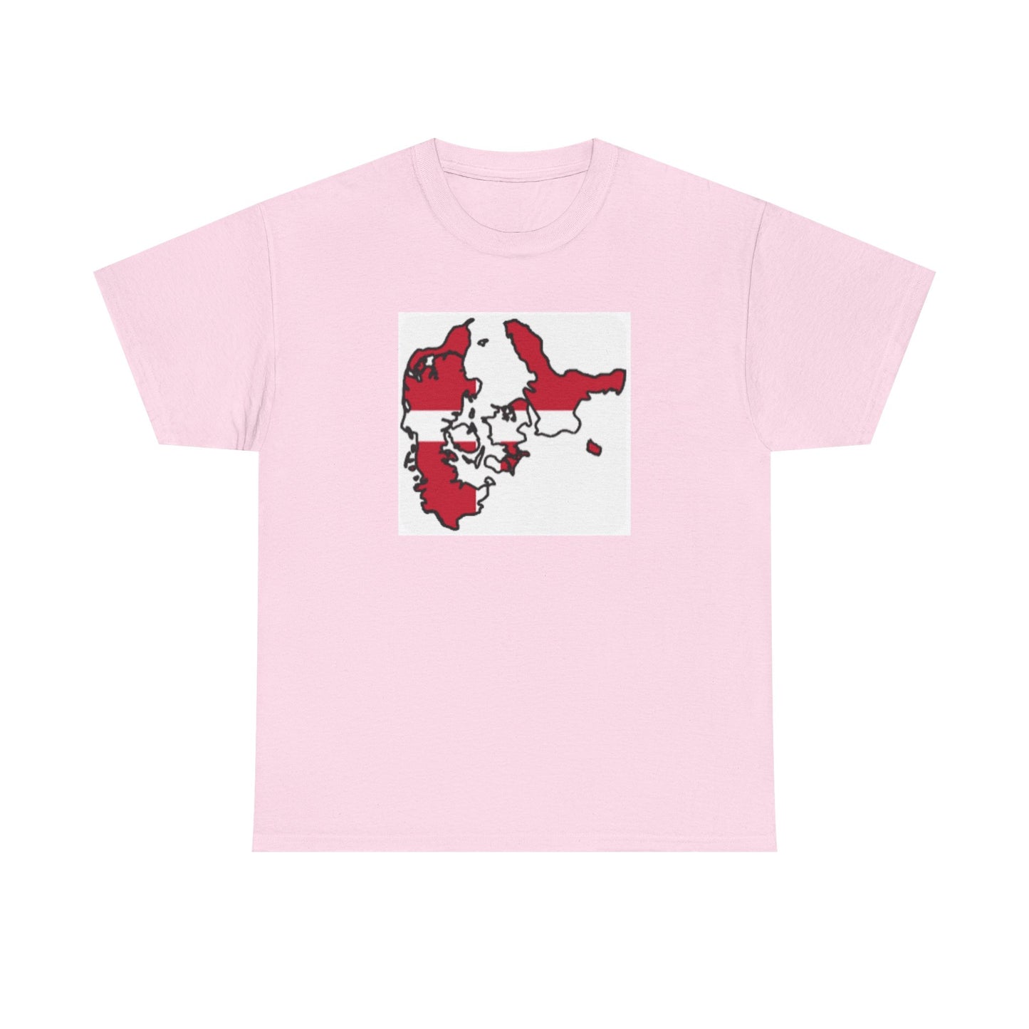 Unisex Heavy Cotton Tee -- Denmark flag and map