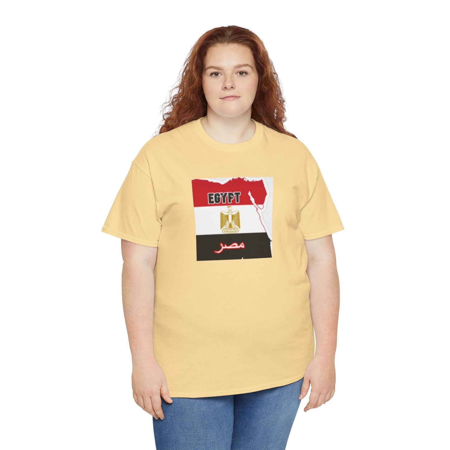 Unisex Heavy Cotton Tee -- Egypt flag and map