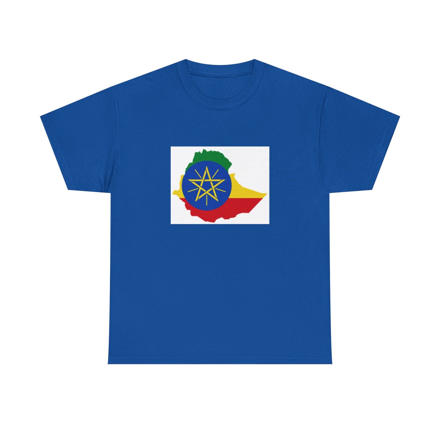 Unisex Heavy Cotton Tee -- Ethiopa federal flag and map