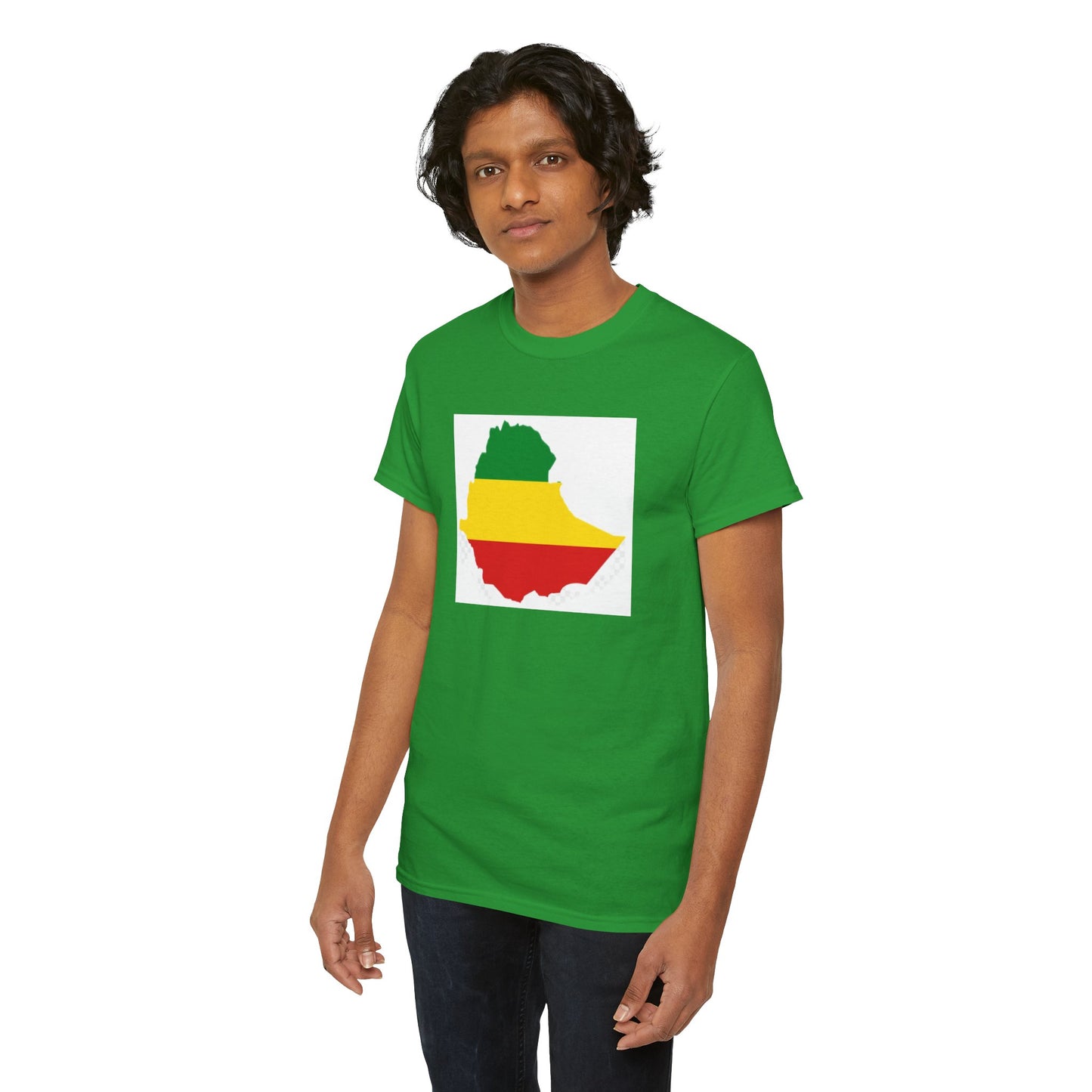 Unisex Heavy Cotton Tee -- Ethiopia flag and map