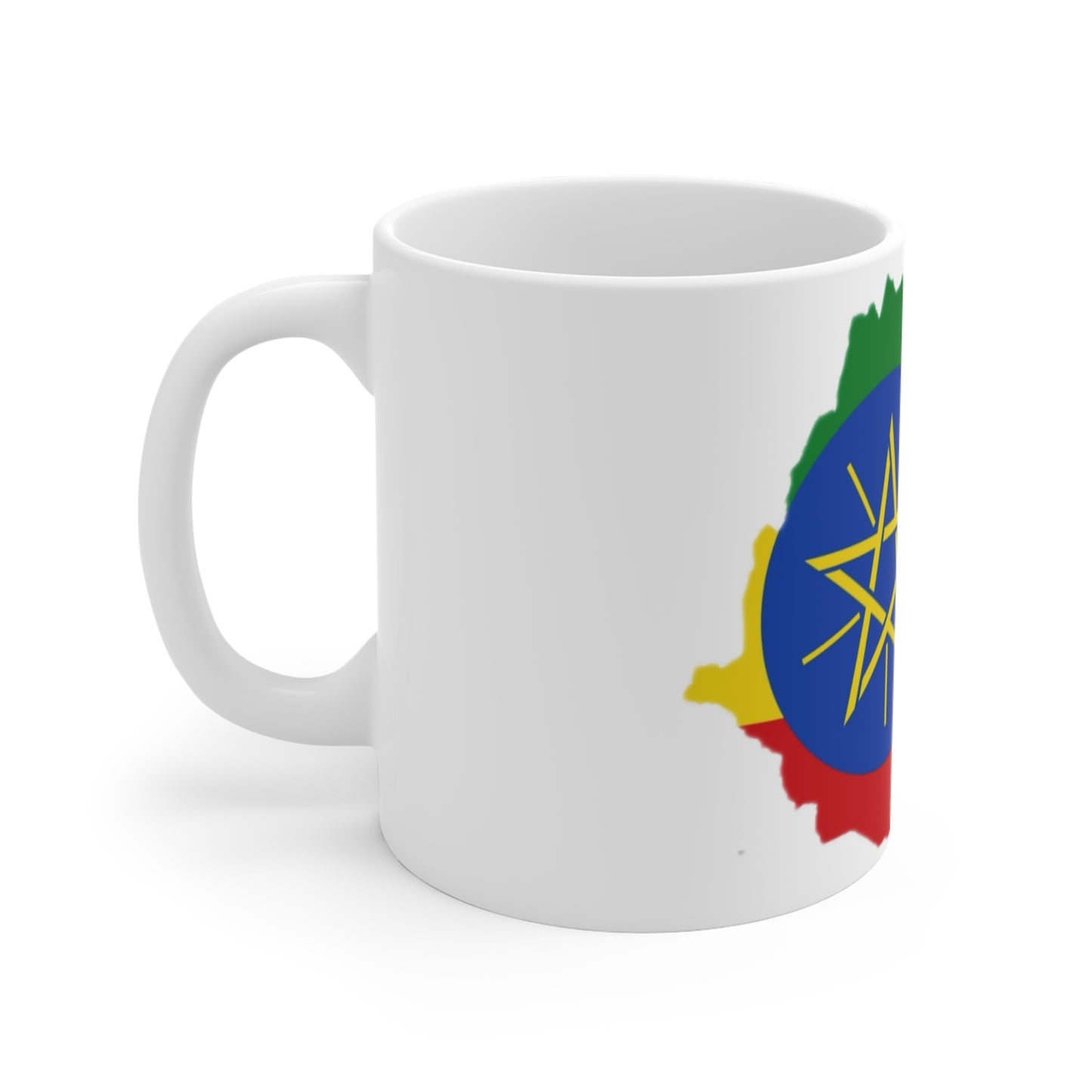 Mug 11oz -- Ethiopan federal Flag and map