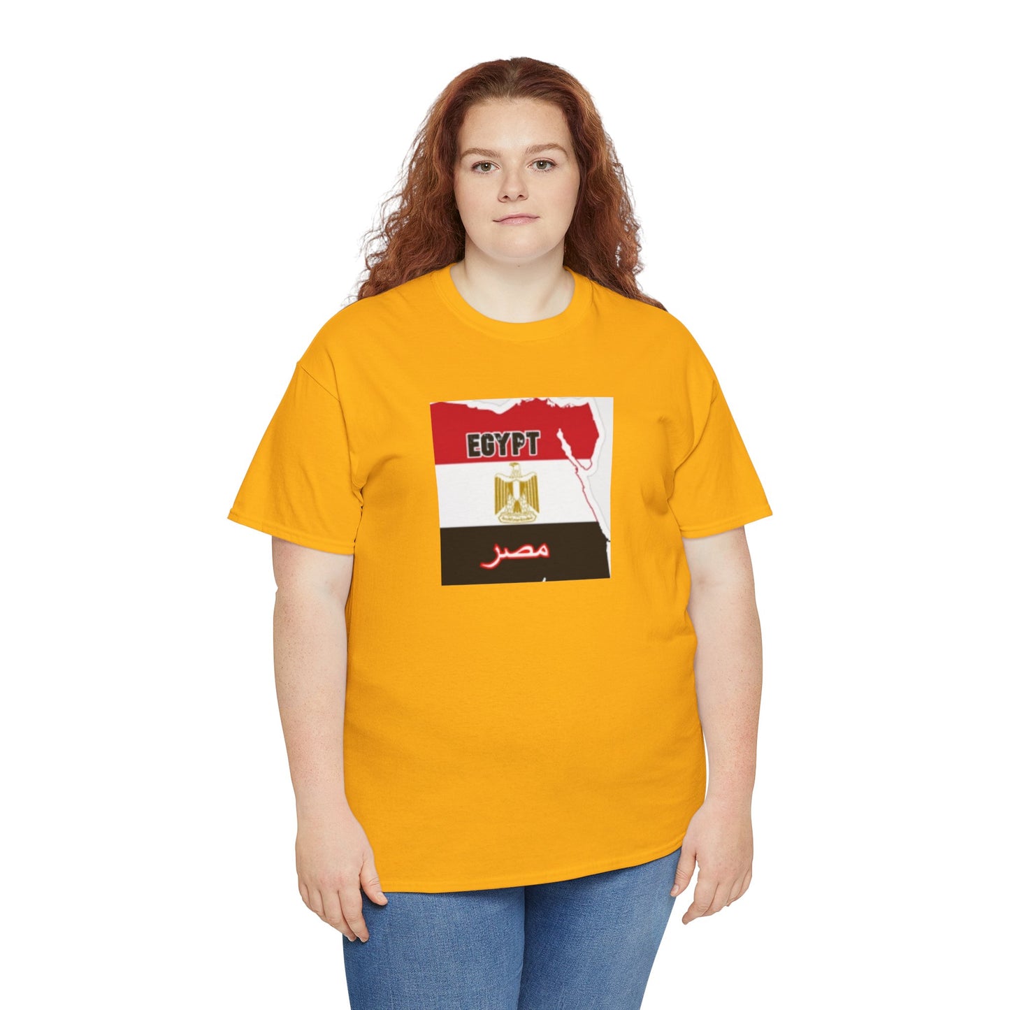 Unisex Heavy Cotton Tee -- Egypt flag and map