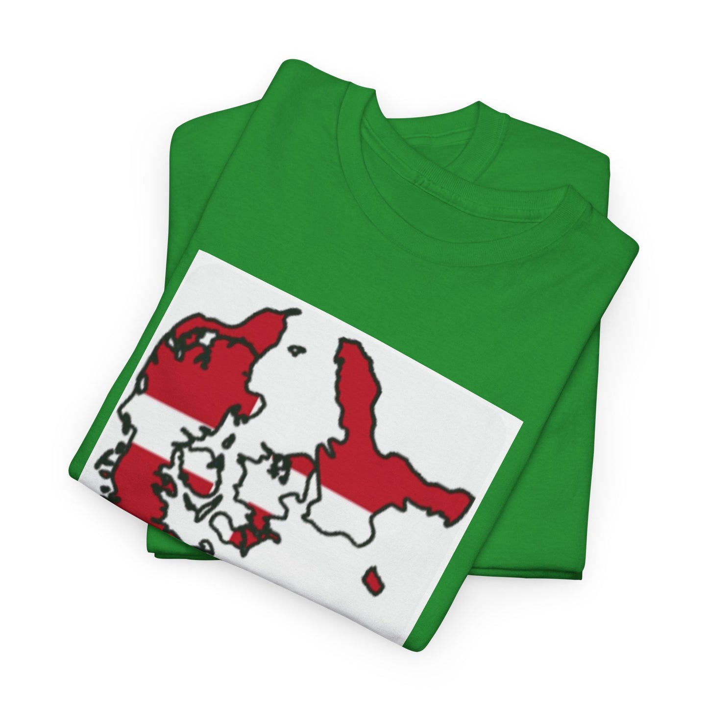 Unisex Heavy Cotton Tee -- Denmark flag and map