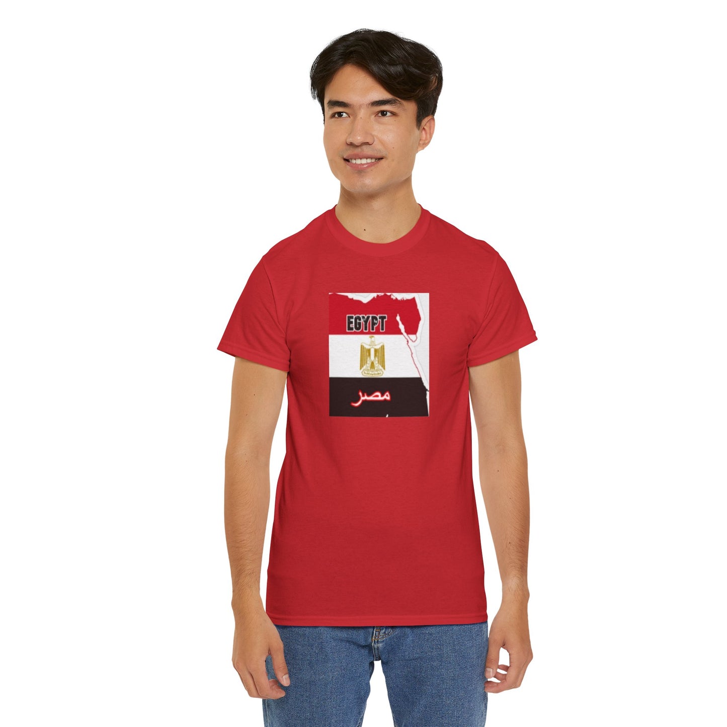 Unisex Heavy Cotton Tee -- Egypt flag and map