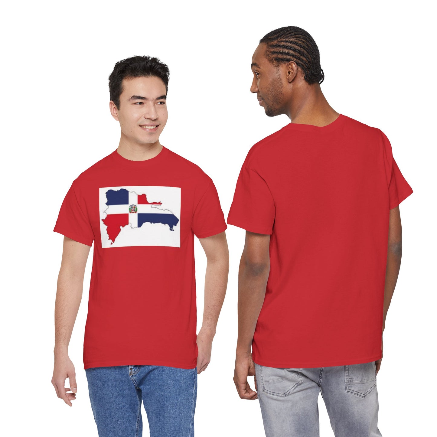 Unisex Heavy Cotton Tee -- Dominican Republic flag and map