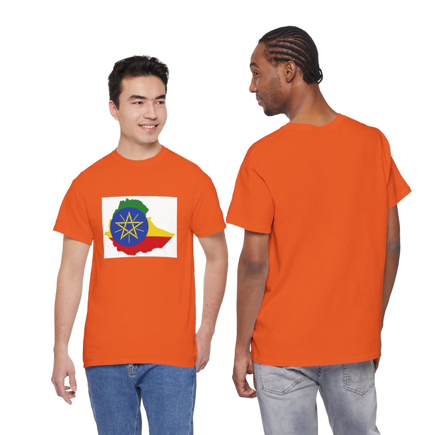 Unisex Heavy Cotton Tee -- Ethiopa federal flag and map