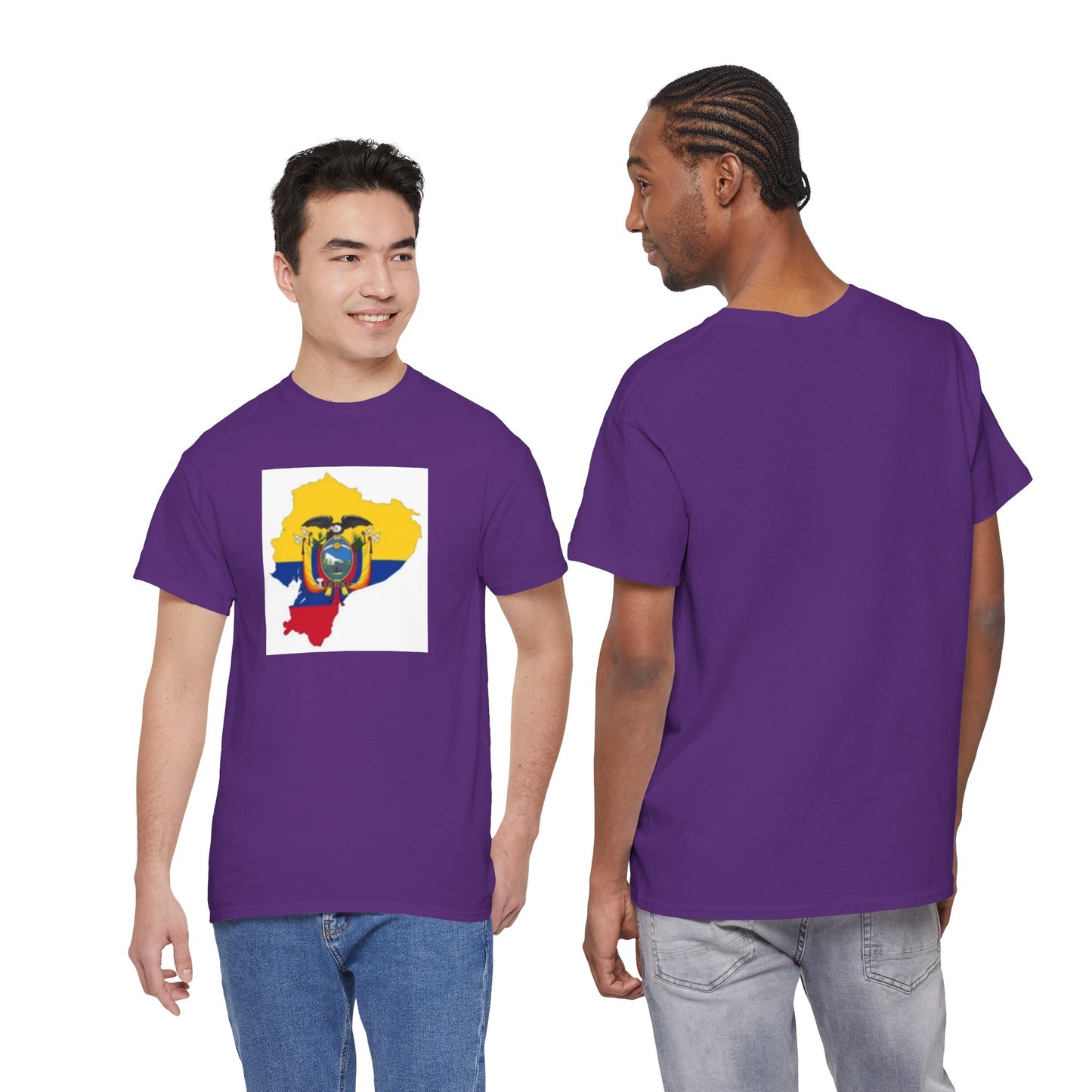 Unisex Heavy Cotton Tee -- Ecuador flag and map