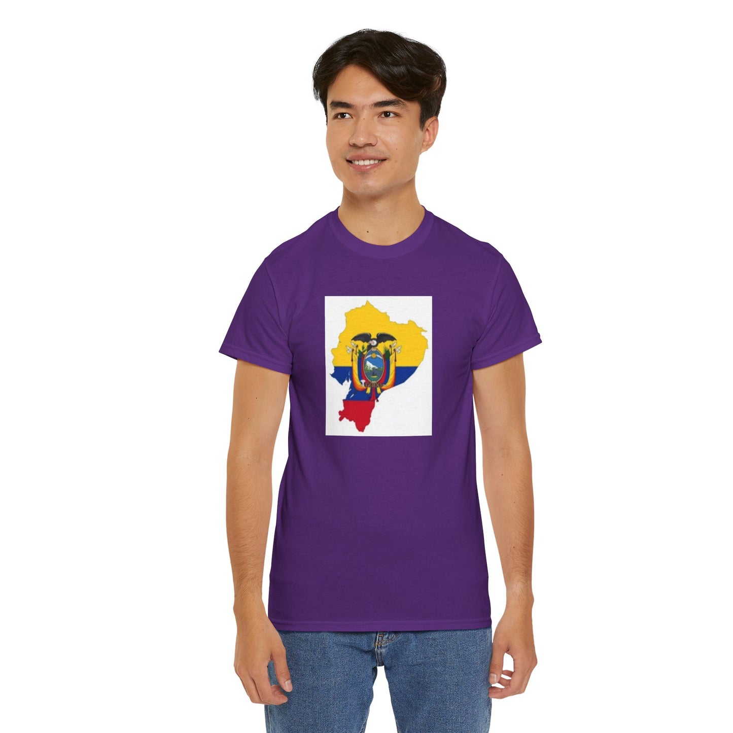 Unisex Heavy Cotton Tee -- Ecuador flag and map