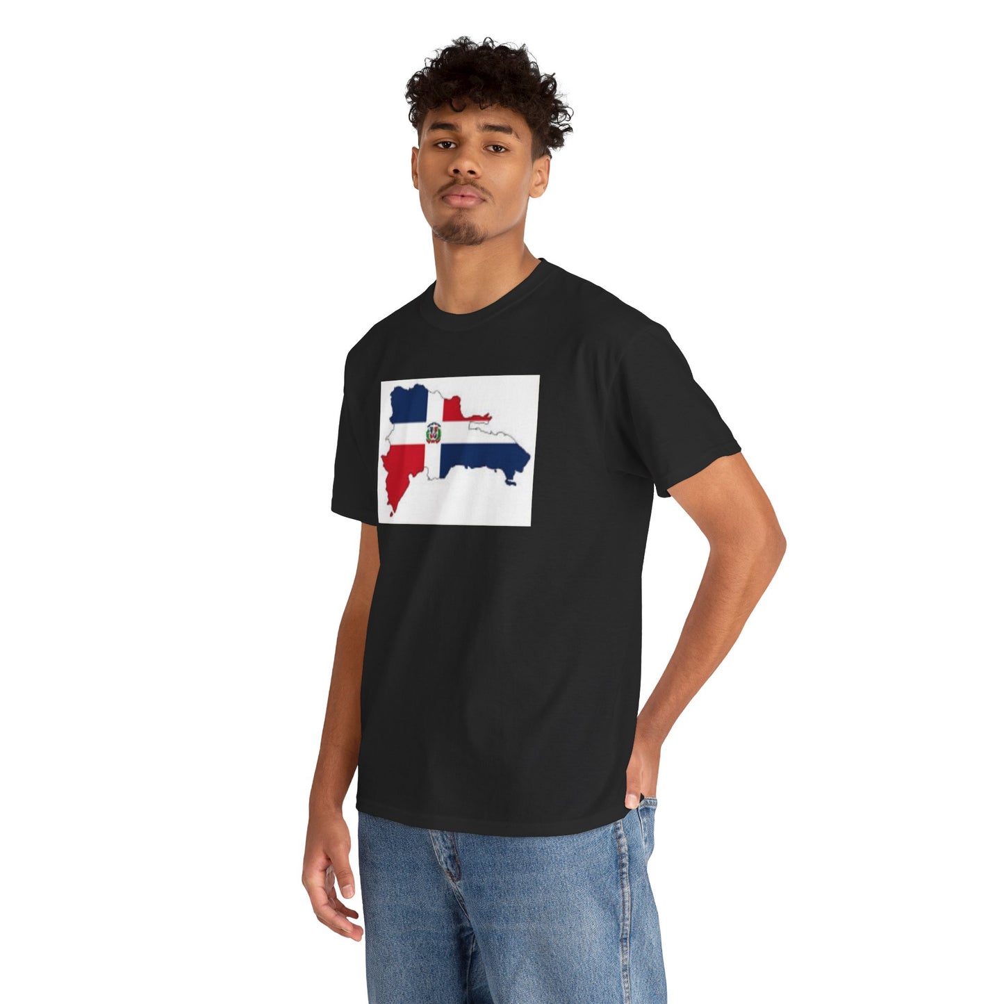 Unisex Heavy Cotton Tee -- Dominican Republic flag and map